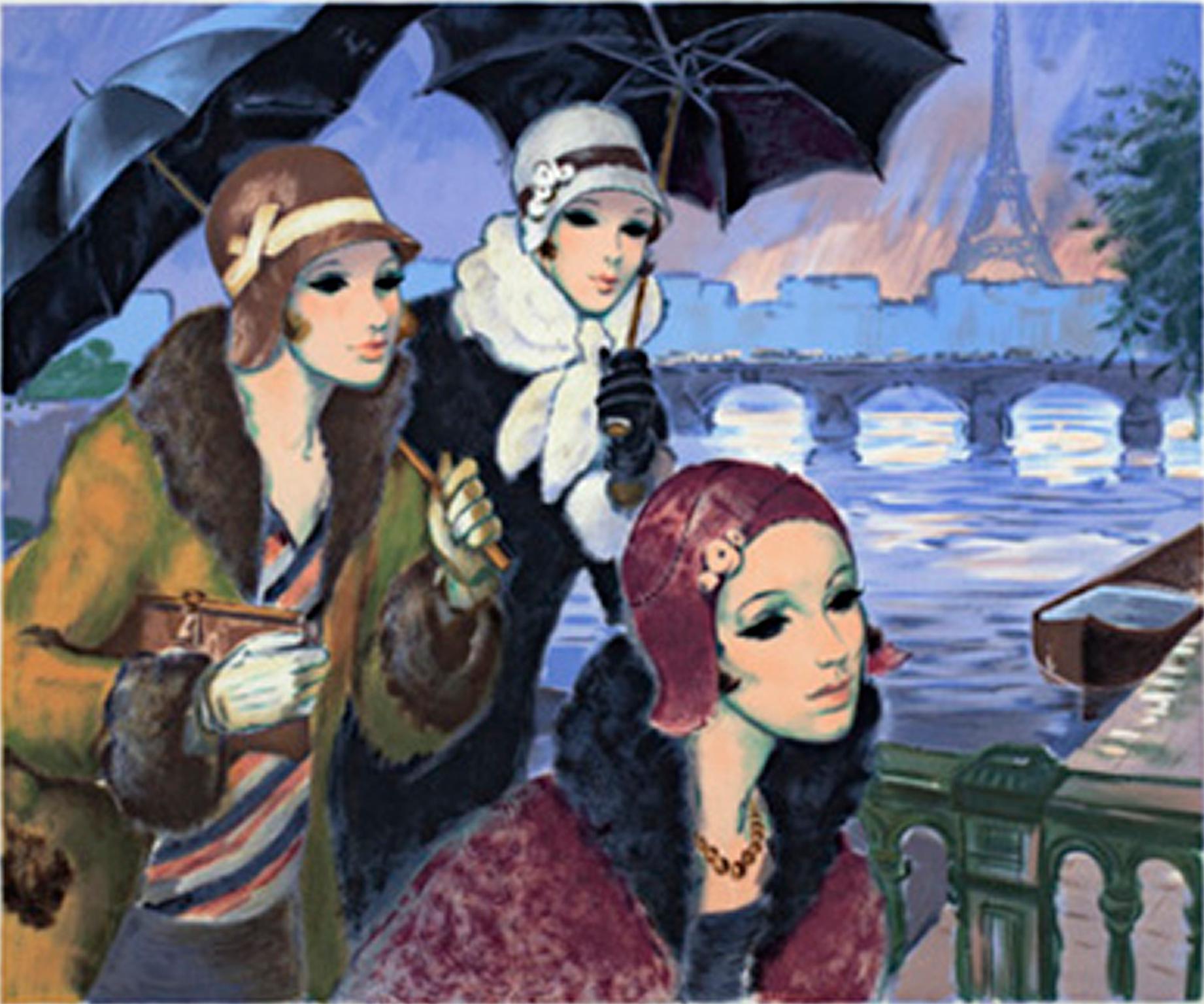"Sur les Ponts de Paris (Bridges of Paris)" Color Litho signed by Francois Batet