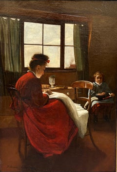 Scena d'interni - Donna e bambino