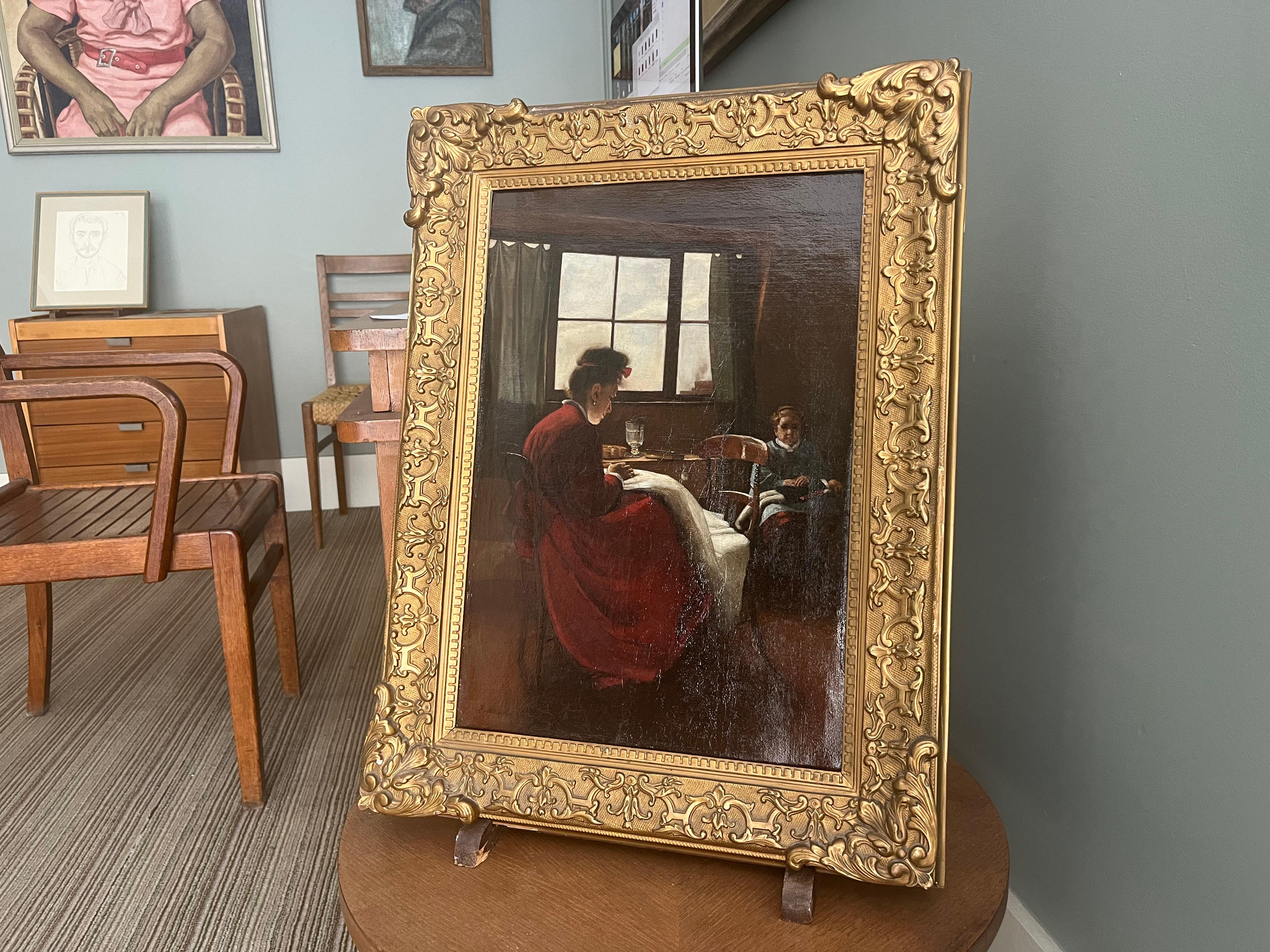 Interior scene - Woman and child For Sale 1