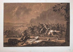 Antique Battle Scene - Original Etching by Christian Johann Rugendas- 18th Century