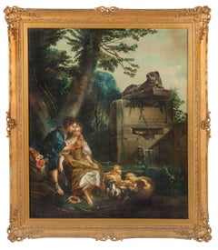 "A shepherd teaching a shepherdess to play the flute"