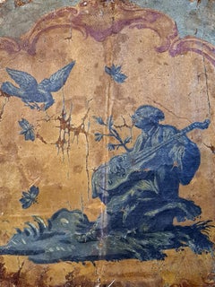 18th Century Rococo Chinoiserie Canvas, Camaïeu Bleu, Circle of Francois Boucher