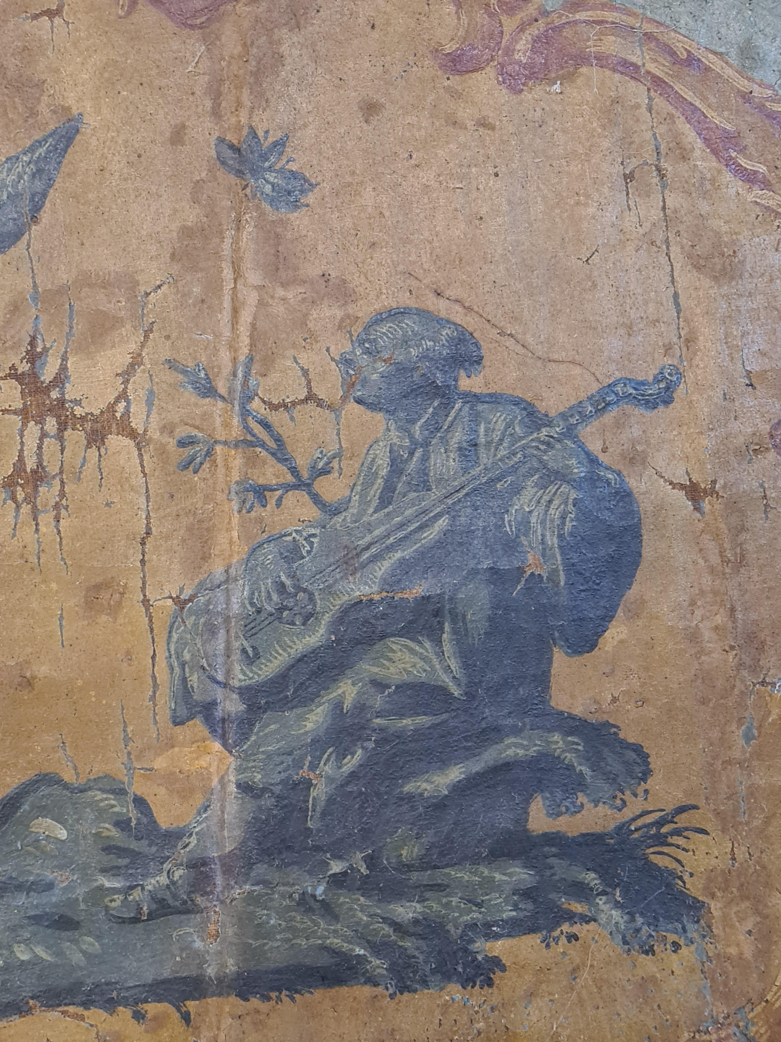 Tela rococò Chinoiserie del XVIII secolo, Camaïeu Bleu, Cerchio di Francois Boucher in vendita 1