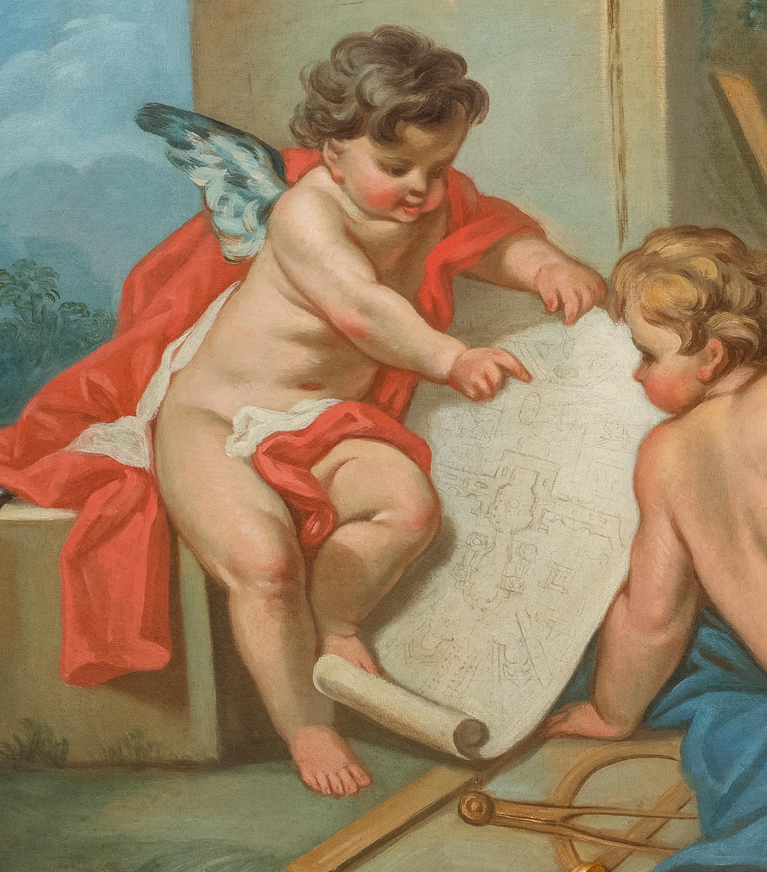Allegoria dell'architettura, Scuola di François Boucher (1703-1770) del XVIII secolo 9