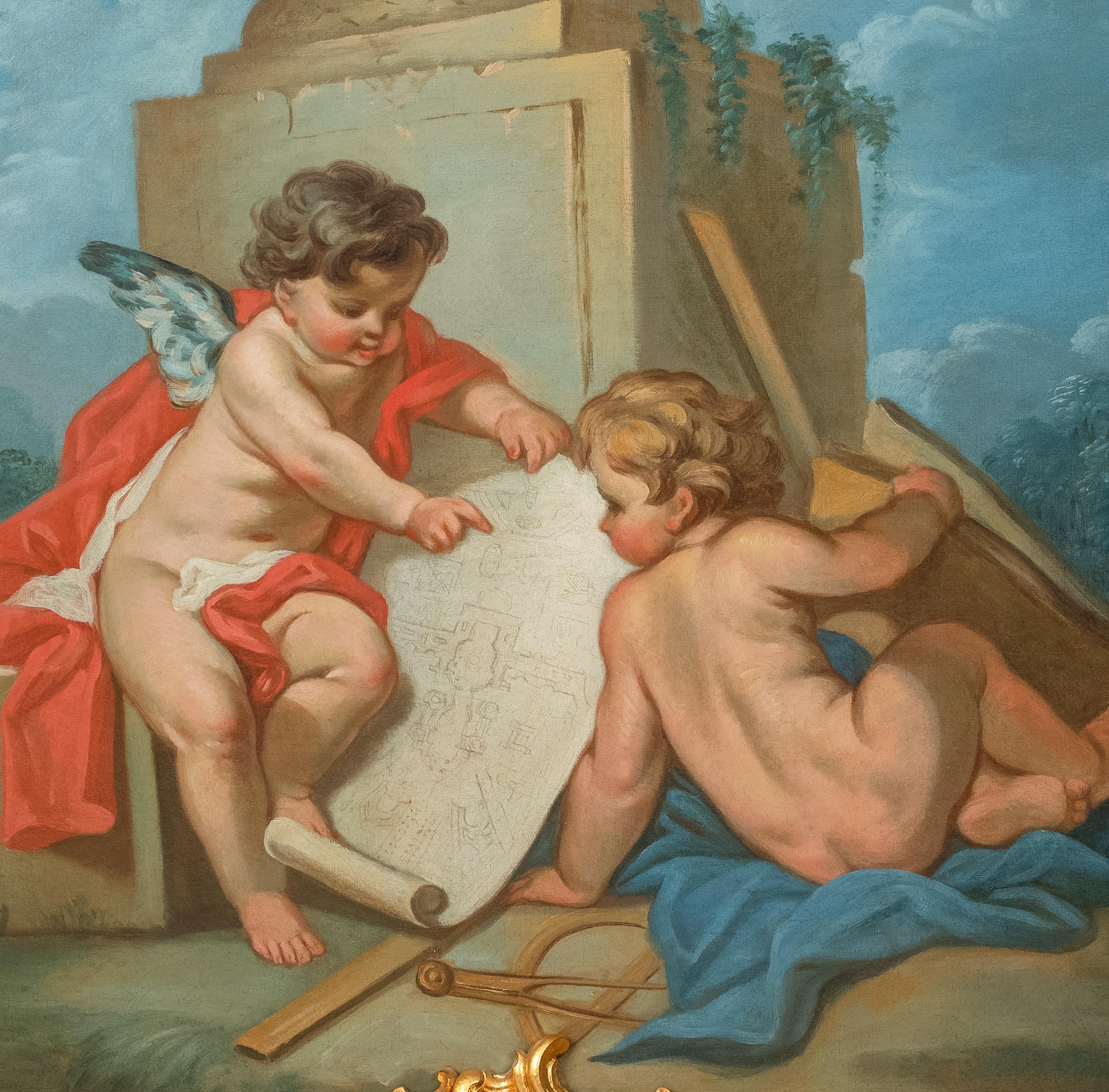 An Allegory of Architecture, 18th Century School of François BOUCHER (1703-1770) For Sale 2