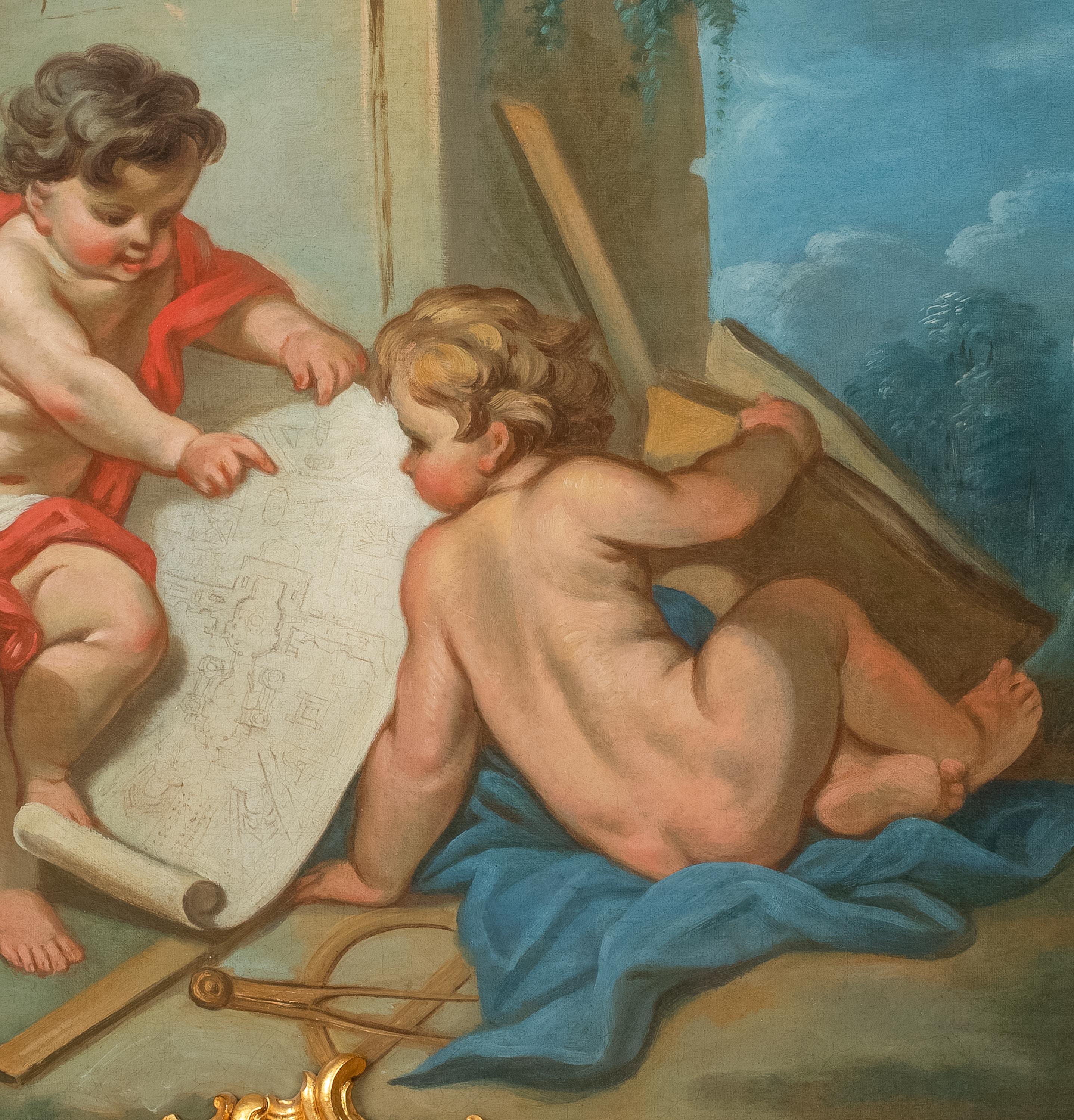 An Allegory of Architecture, 18th Century School of François BOUCHER (1703-1770) For Sale 3