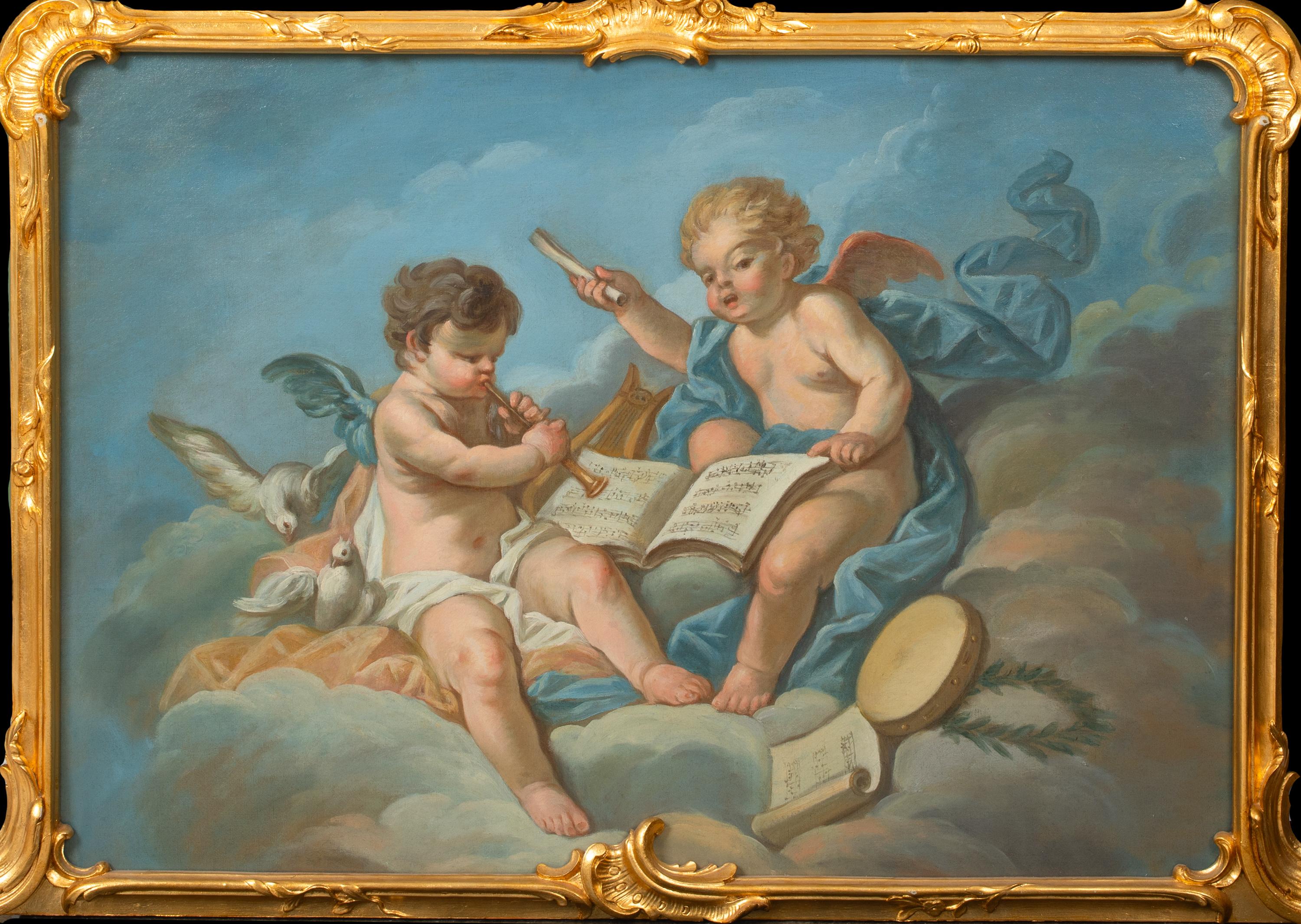 An Allegory of Music, 18th Century

School of François BOUCHER (1703-1770)

One of a set of Three 

Large 18th Century French allegory of Music, oil on canvas. Excellent quality and condition allegorical study of cherubs reciting a piece of music in