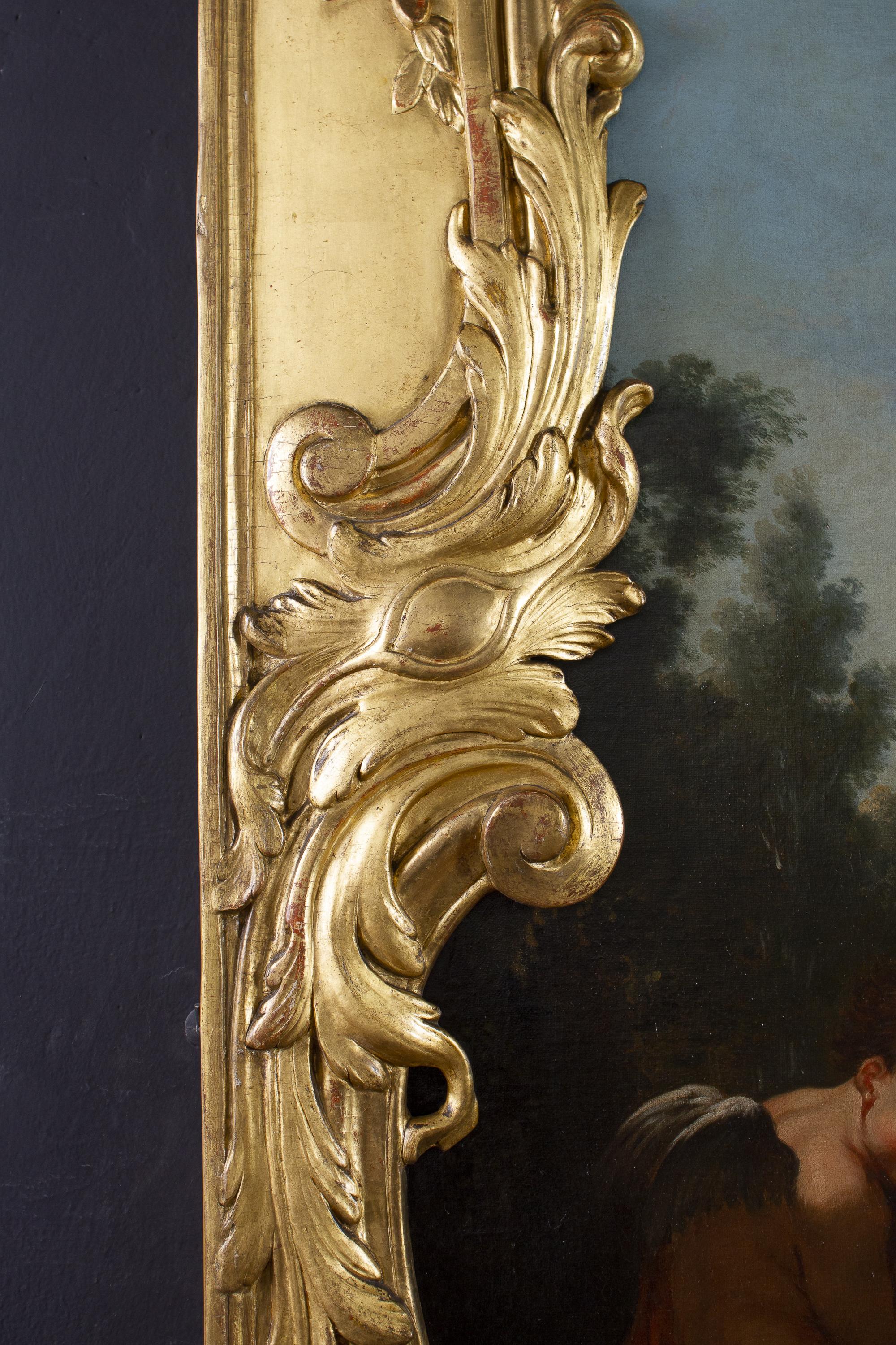 Pair of Large 18' Century French Oil Paintings after Francois Boucher For Sale 12