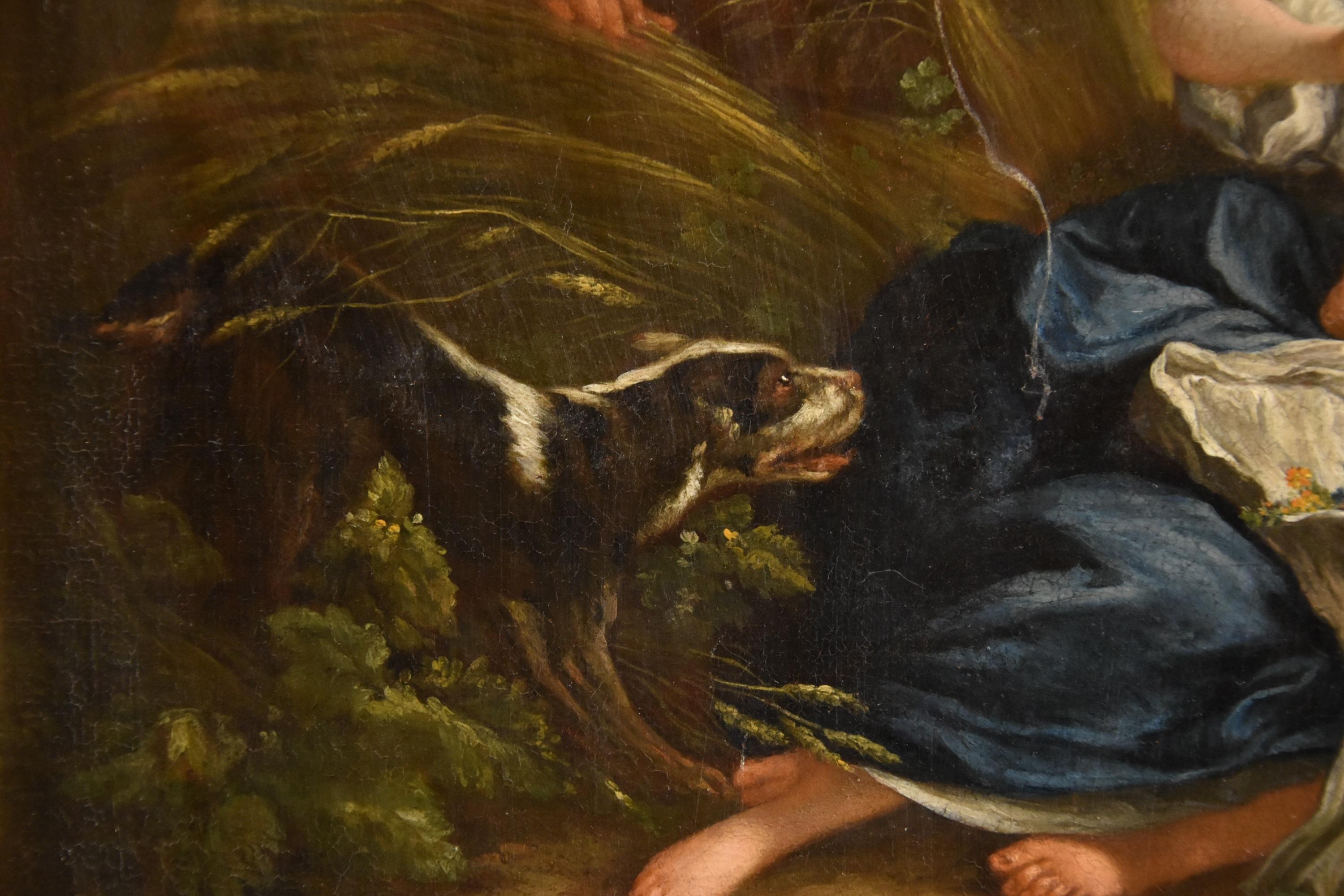 Pareja Paisaje Hombre Mujer Boucher Pintura Siglo XVIII Óleo sobre lienzo Viejo maestro en venta 15