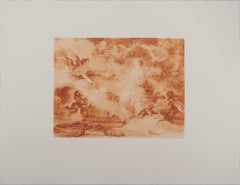 Allegory of Love : Woman surrounded by Angels and Doves  - Etching