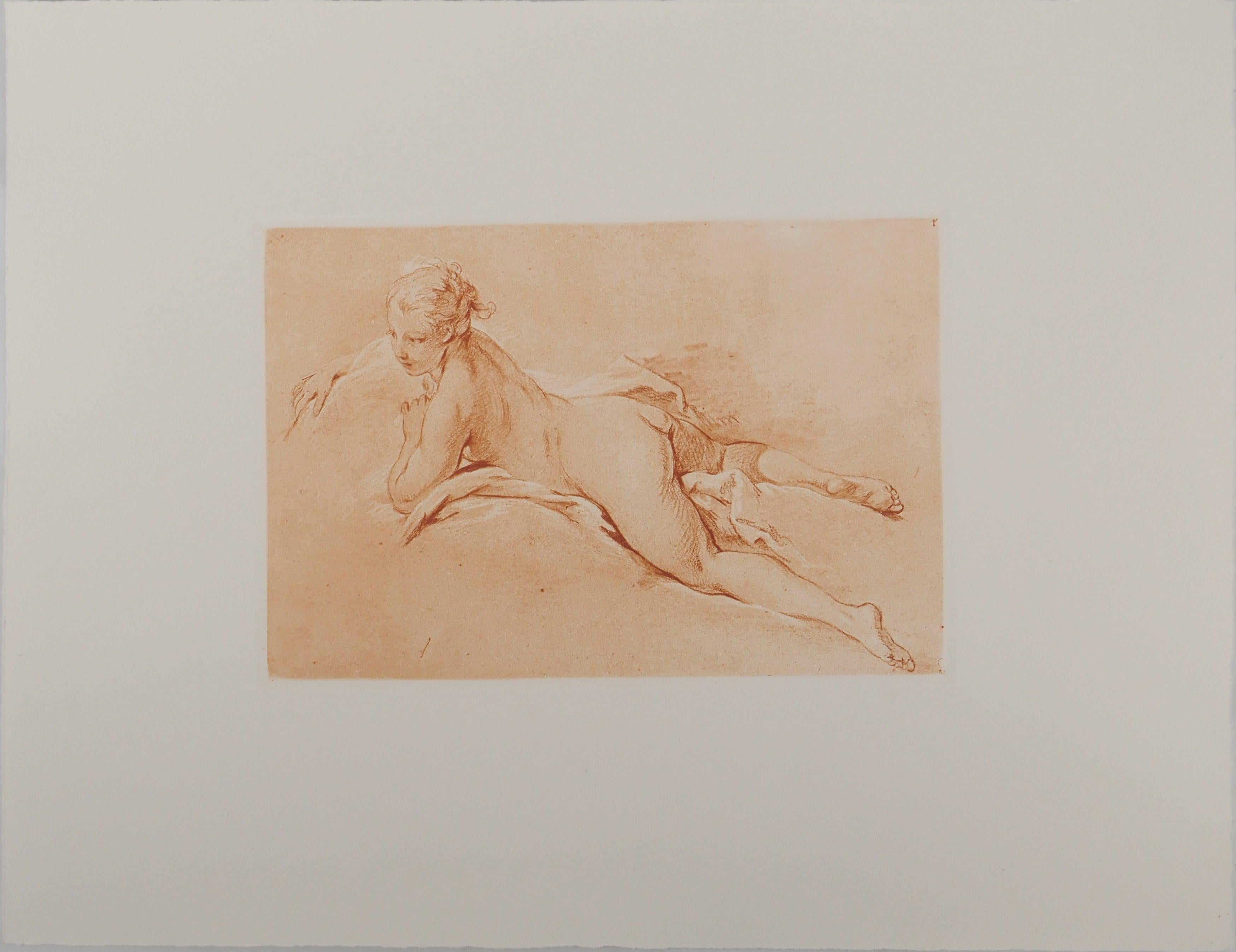 Manierista : Desnudo tumbado - Aguafuerte - Print de François Boucher