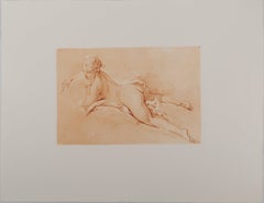 Maniériste : Nu couché - Gravure