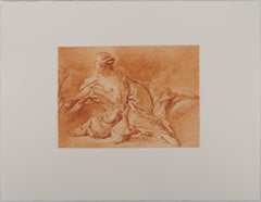 La maternité paisible : le bébé endormi - gravure