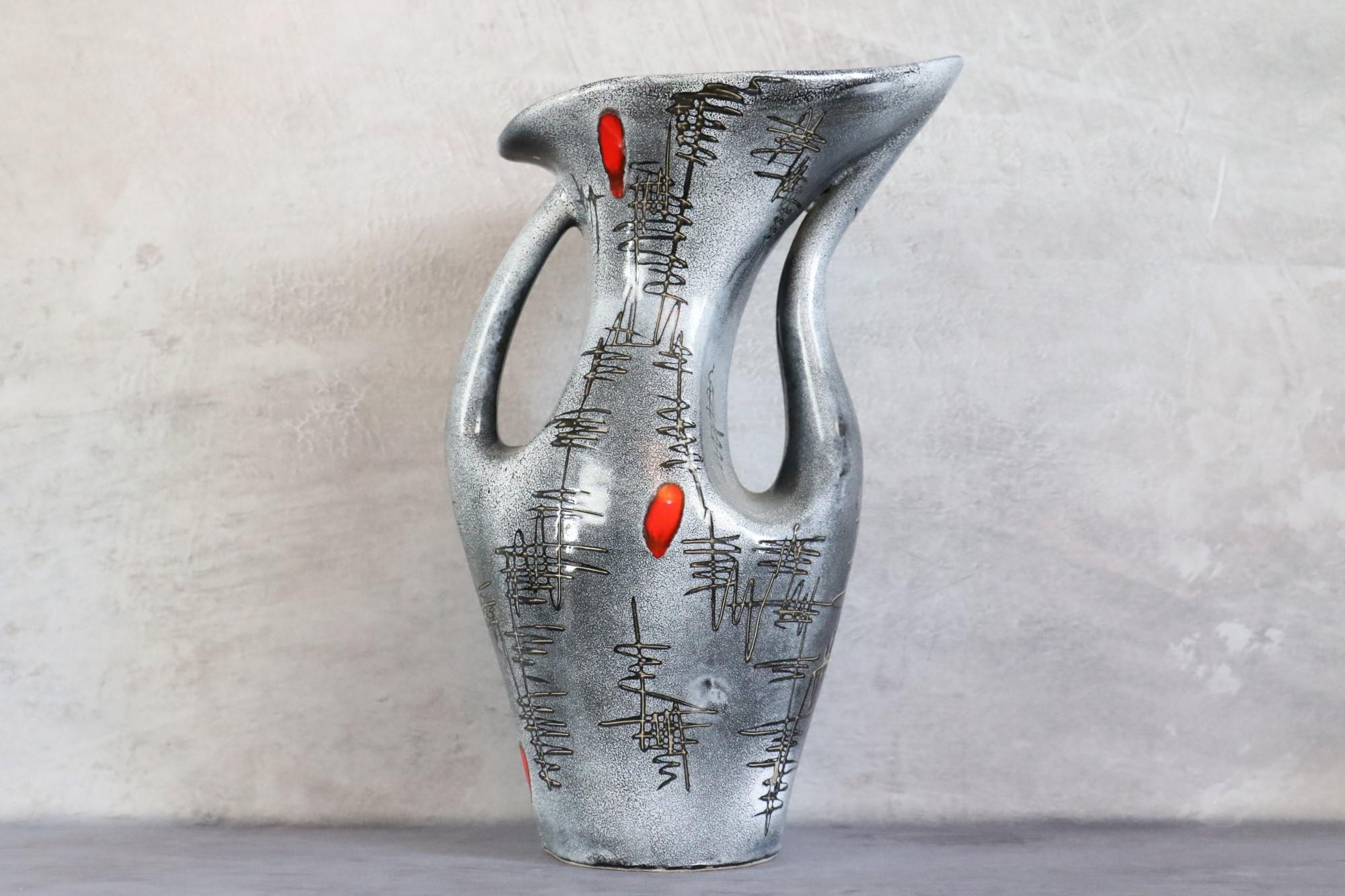François Caleca Mid-Century Modern very large Ceramic Vase 1960s Era Capron Blin For Sale 2