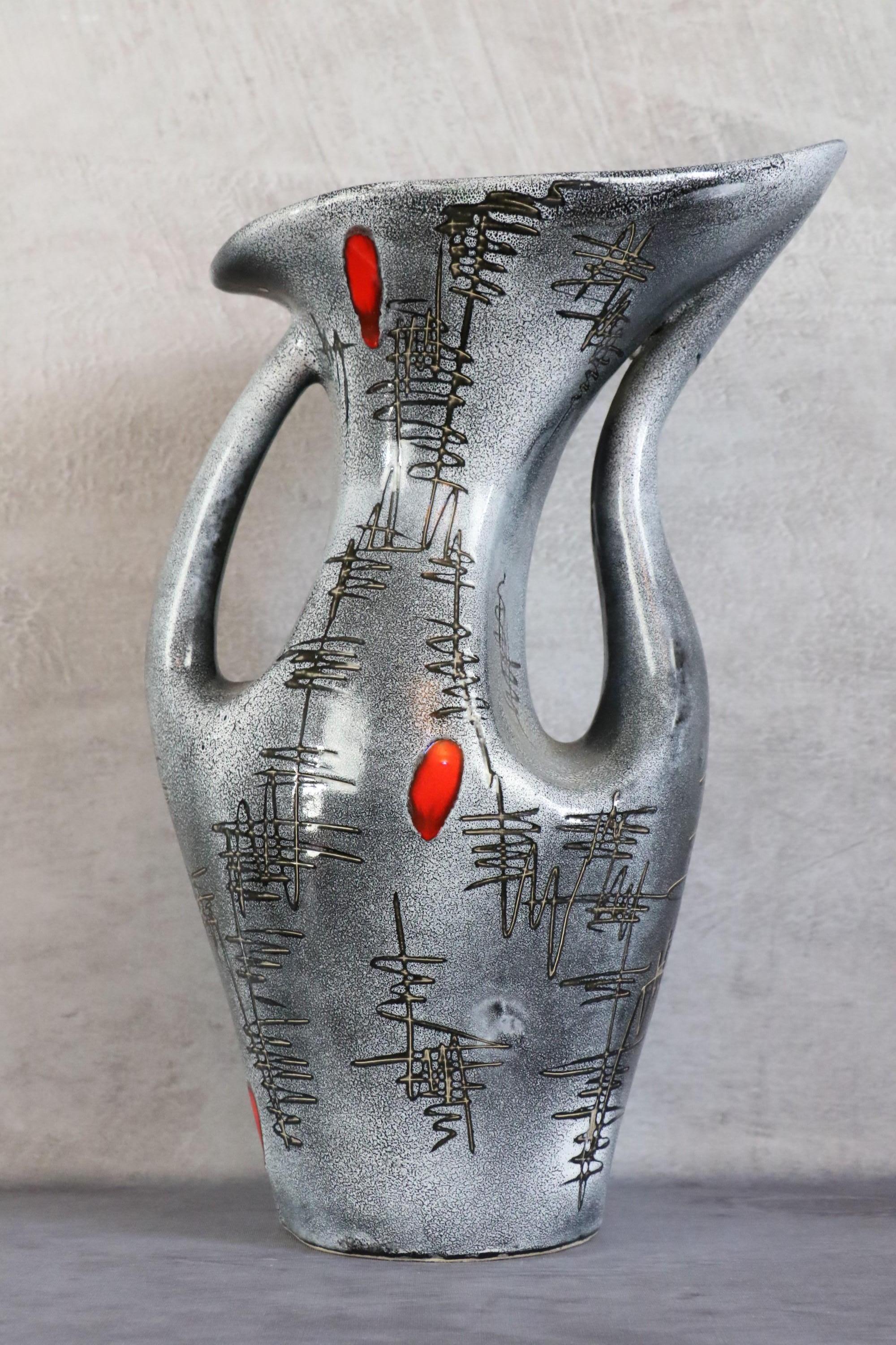 François Caleca Mid-Century Modern very large Ceramic Vase 1960s Era Capron Blin For Sale 3