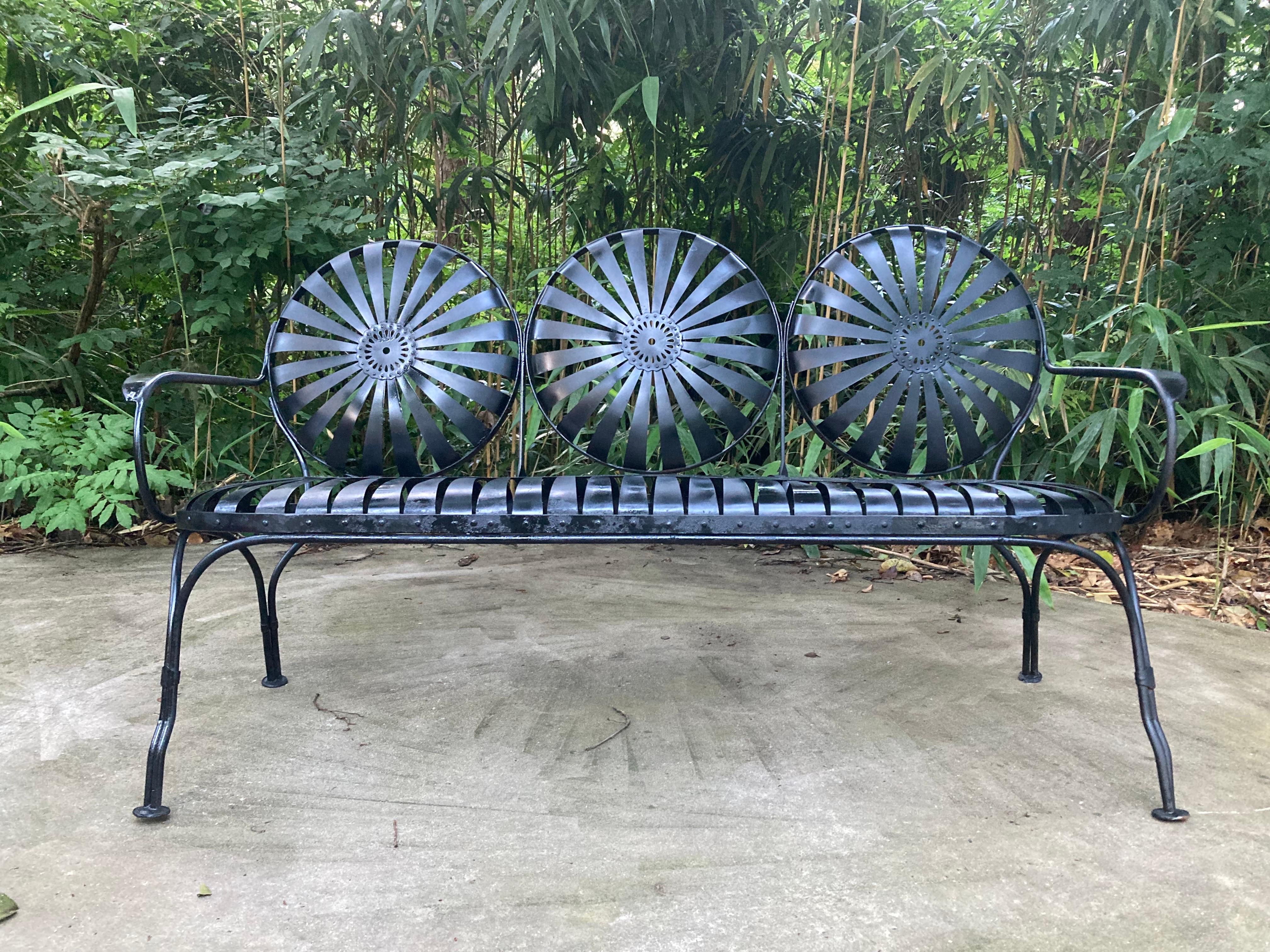 20th Century francois carre antique garden bench For Sale