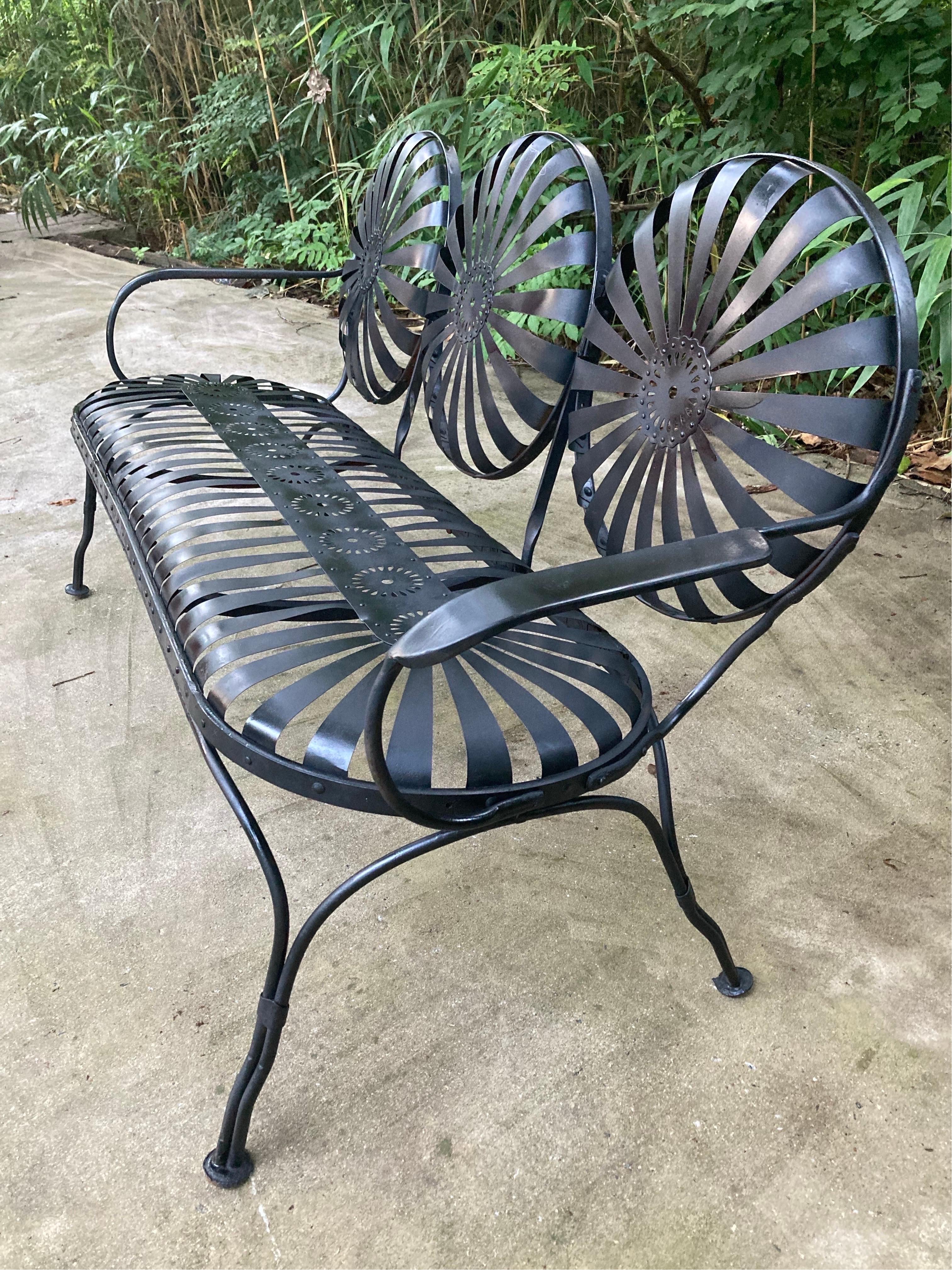 francois carre antique garden bench For Sale 1