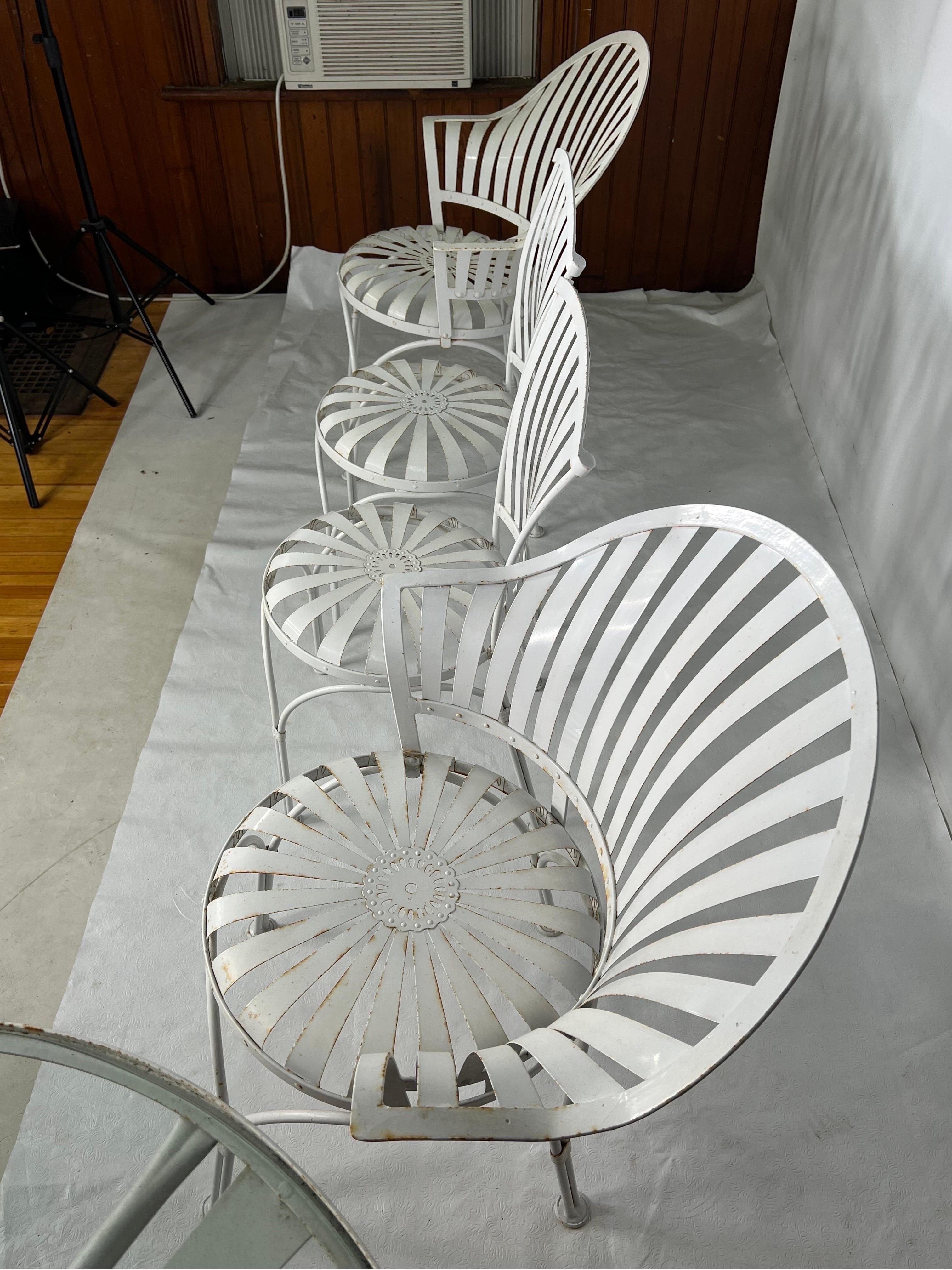 Art-déco-Terrassentisch und -Stühle von Francois Carre, 5er-Set im Angebot 2
