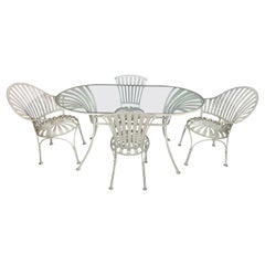 Ensemble de tables et chaises de patio Art Déco Francois Carre - 5 pièces
