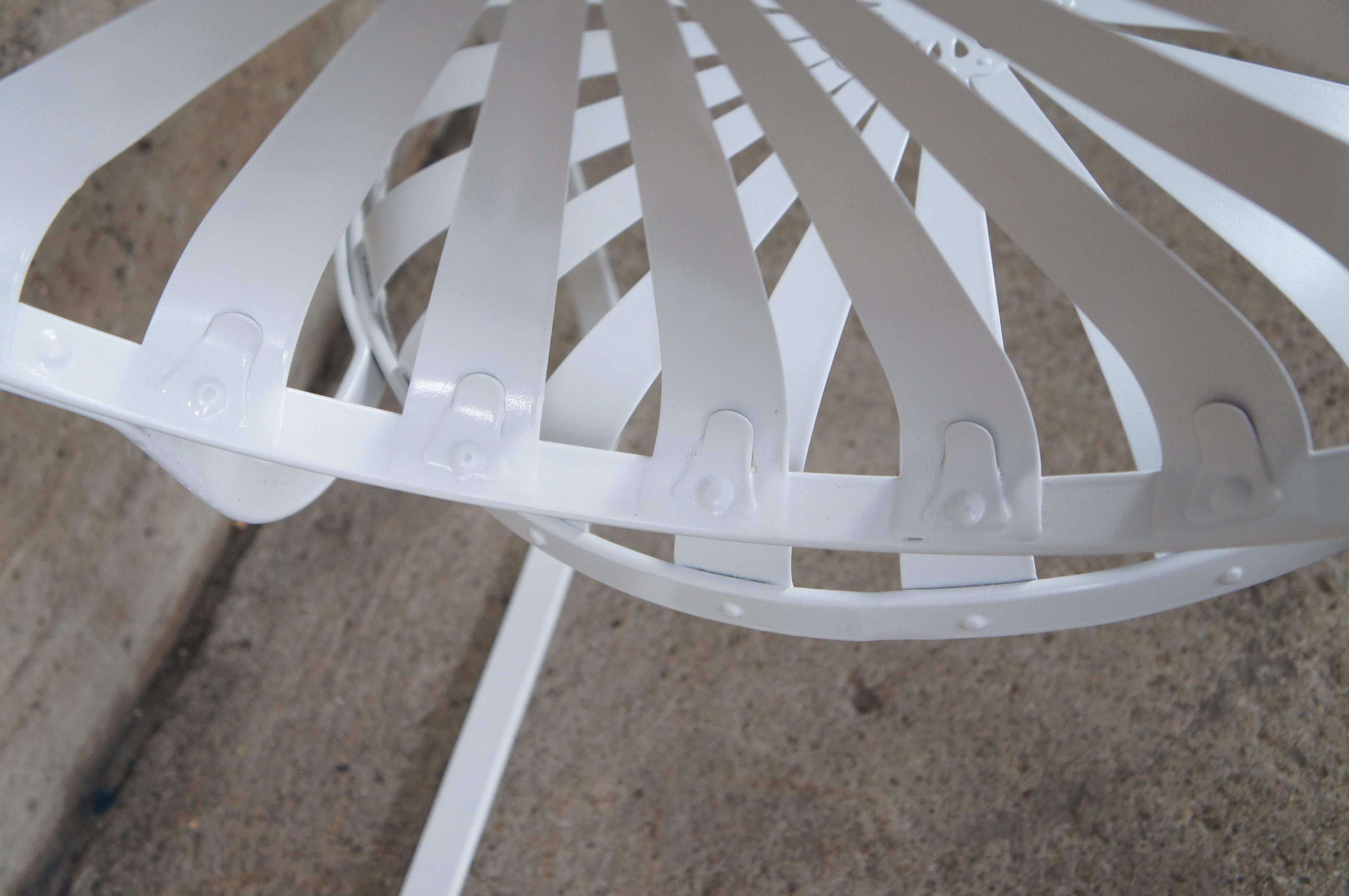 Francois Carré Art Deco White Sunburst Cantilever Patio Arm Chair & Ottoman MCM For Sale 6