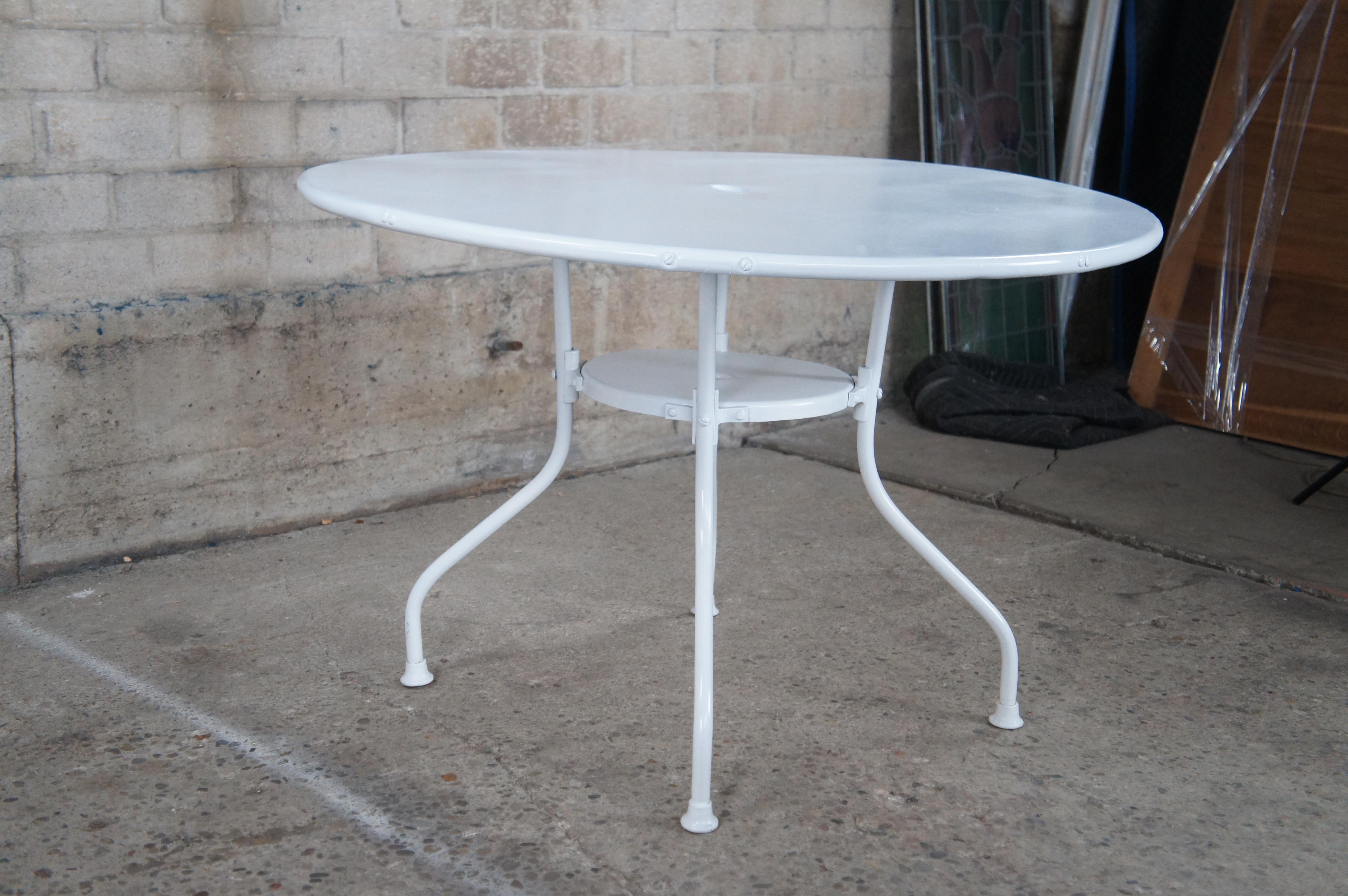 Francois Carré Art Deco White Sunburst Patio Cafe Spring Chair & Table Set MCM 5