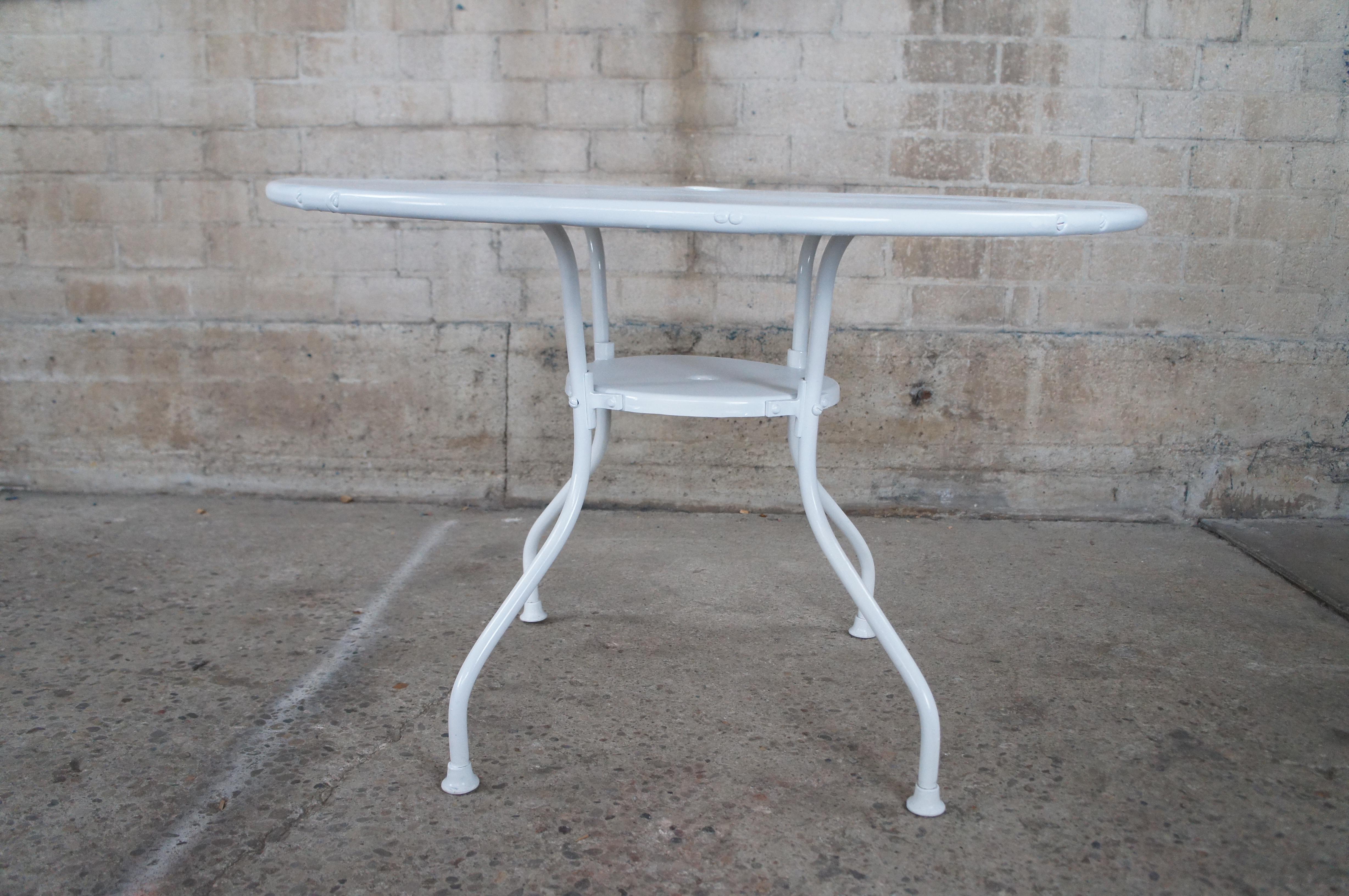 Francois Carré Art Deco White Sunburst Patio Cafe Spring Chair & Table Set MCM 6