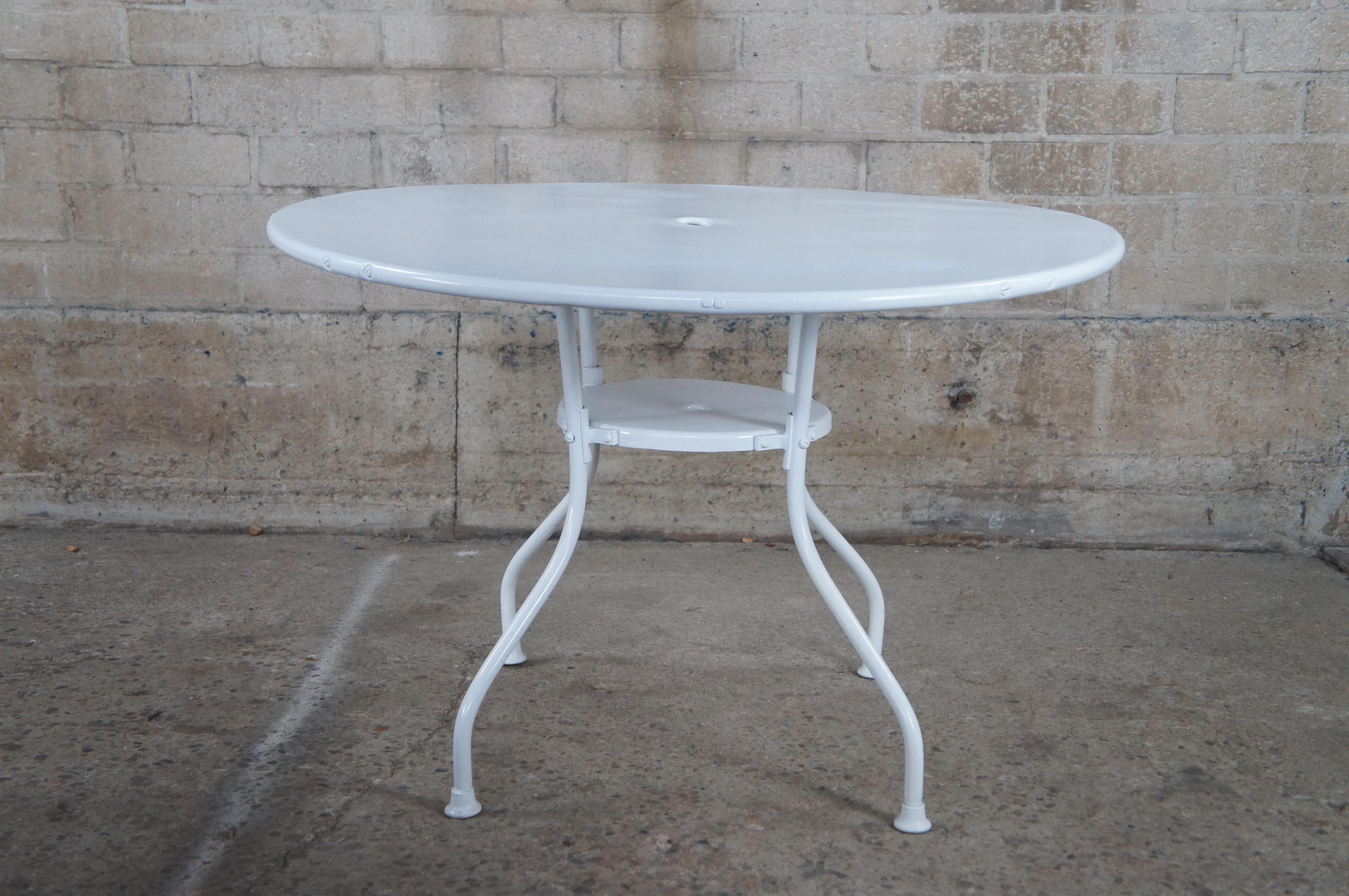 Francois Carré Art Deco White Sunburst Patio Cafe Spring Chair & Table Set MCM 4