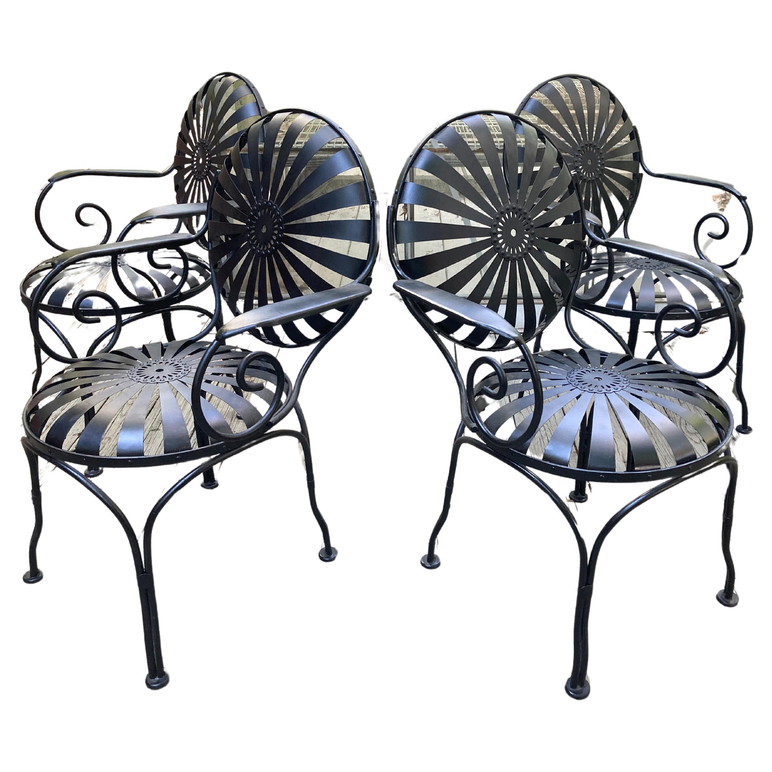 Francois Carre Black Garden Chairs - set of 4
