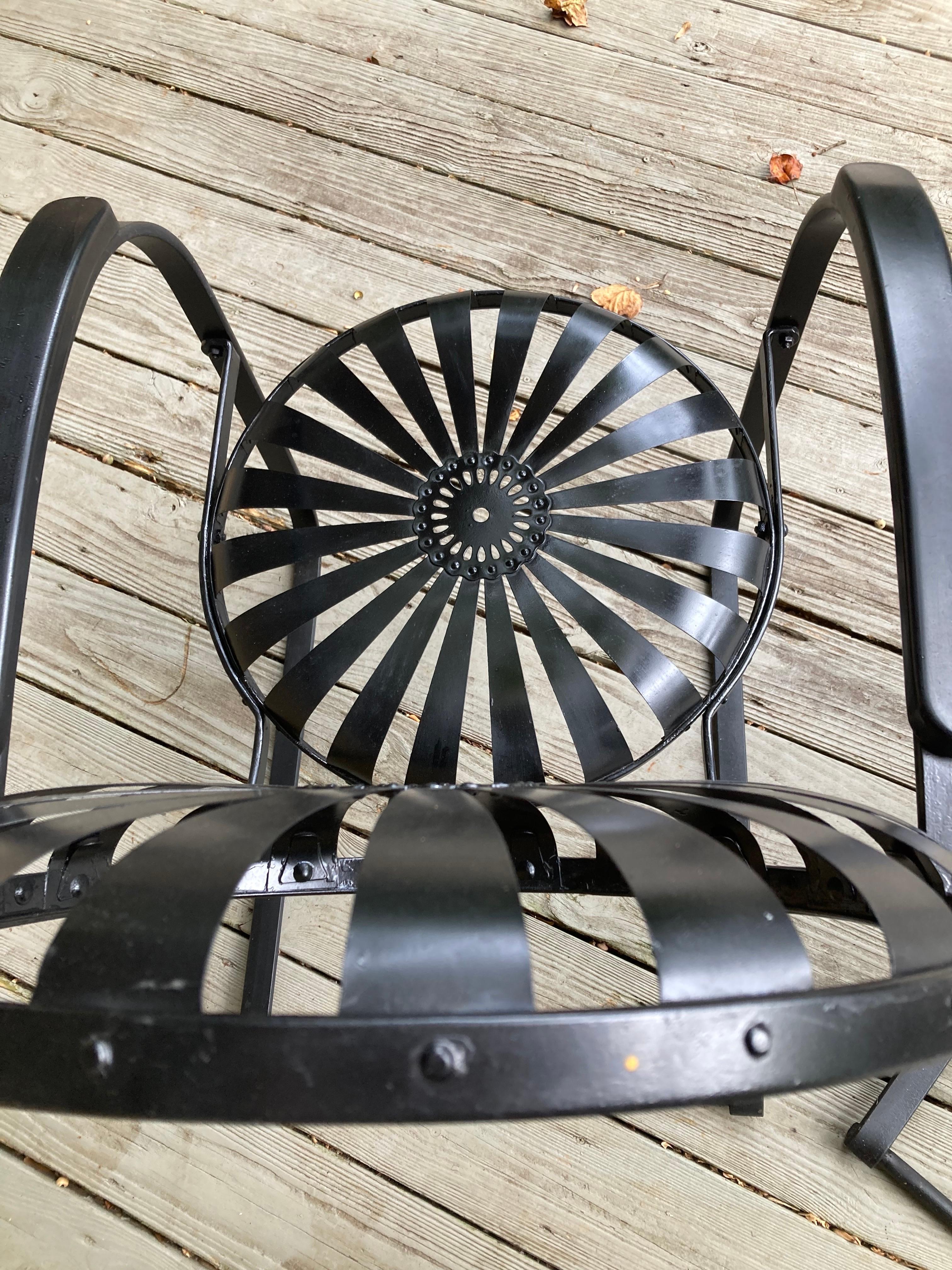francois carre black porch rockers circa 1940 In Good Condition For Sale In Athens, GA
