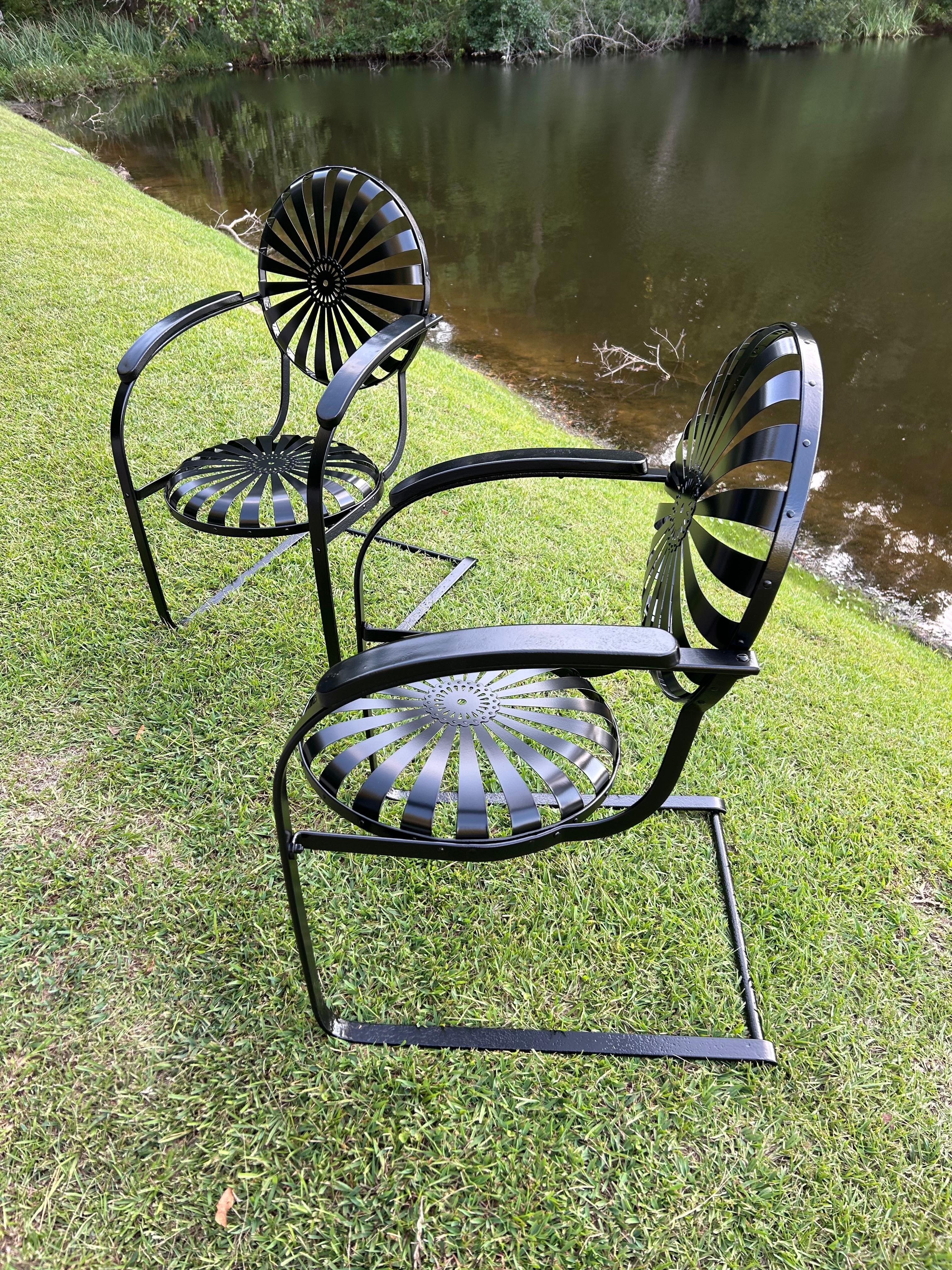 American Francois Carre Cantilever Rockers - Fully Restored Pair For Sale