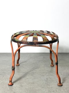 Francois Carre Deauville Art Deco Sunburst French Garden Stool Circa Early 1900s