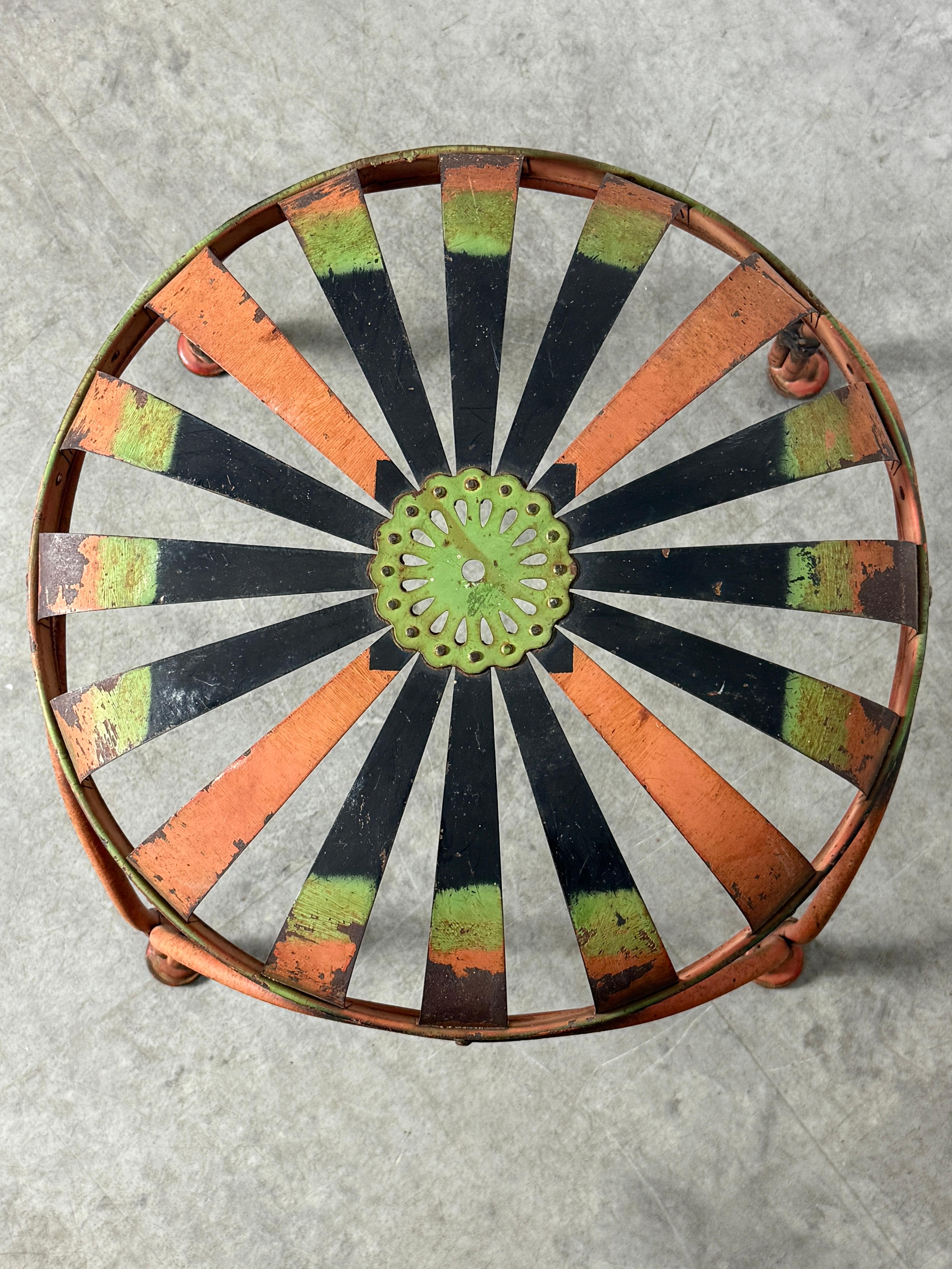 Francois Carre Deauville Art Deco Sunburst Garden Stool Circa Early 1900's For Sale 1