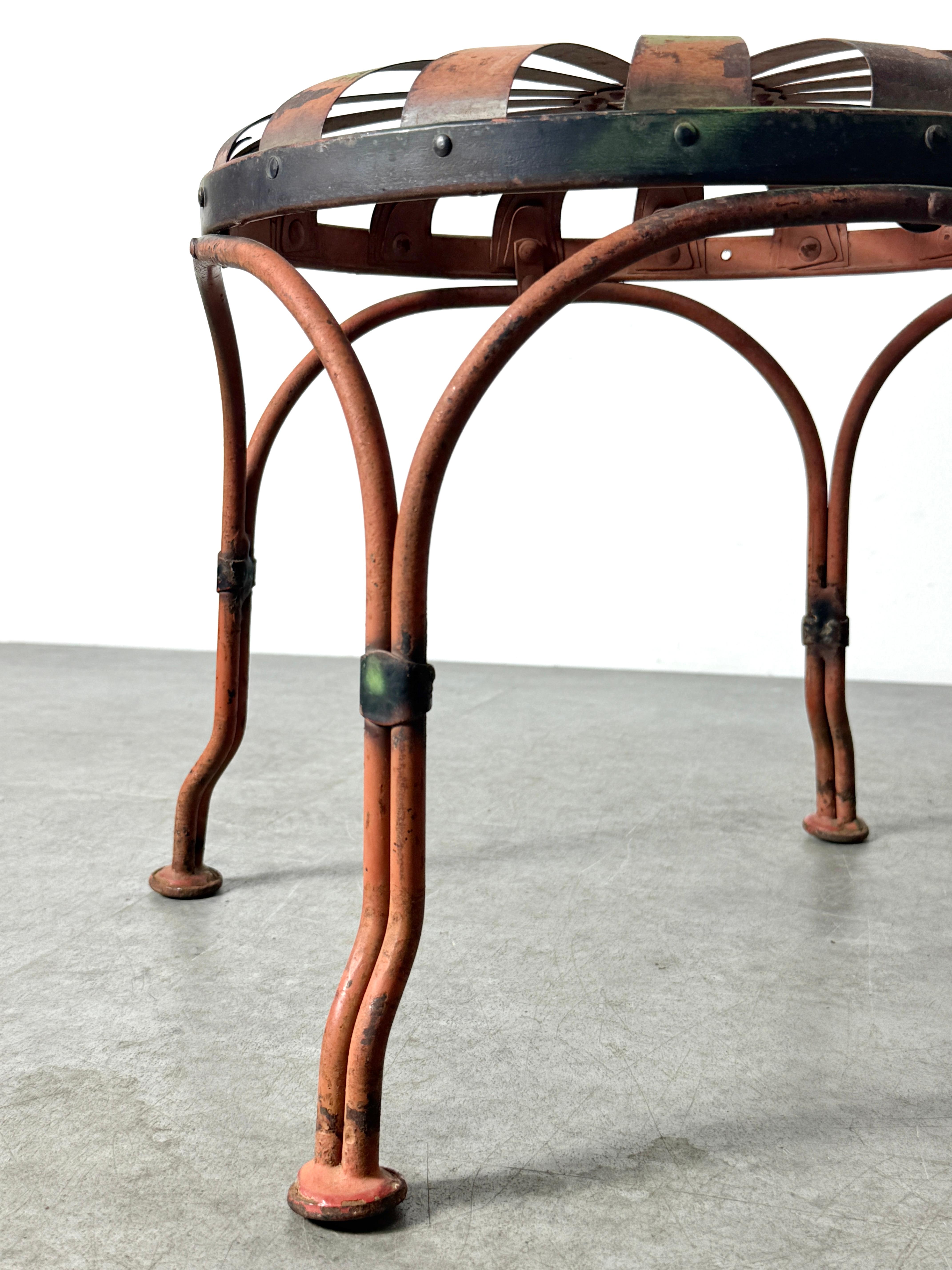 Francois Carre Deauville Art Deco Sunburst Garden Stool Circa Early 1900's For Sale 2