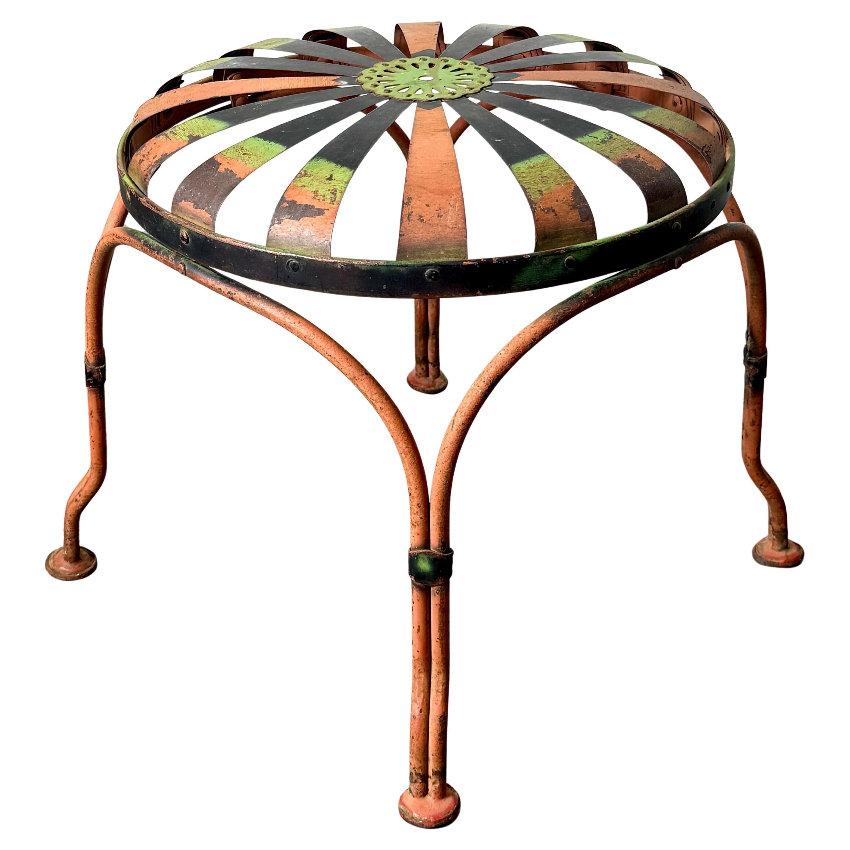 Francois Carre Deauville Art Deco Sunburst Garden Stool Circa Early 1900's For Sale