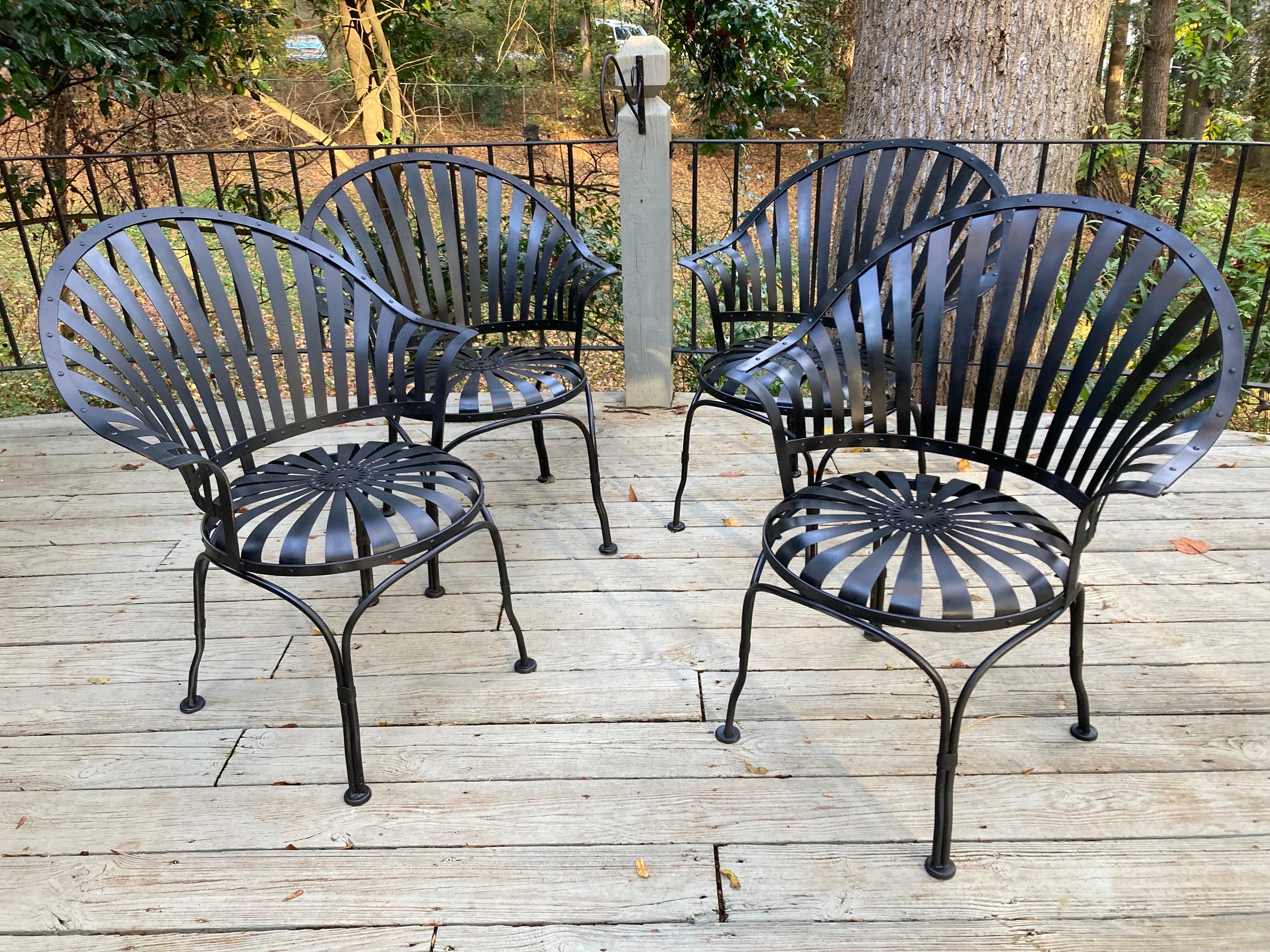 Francois Carre Fan Back Garden Chairs - set of 4 1