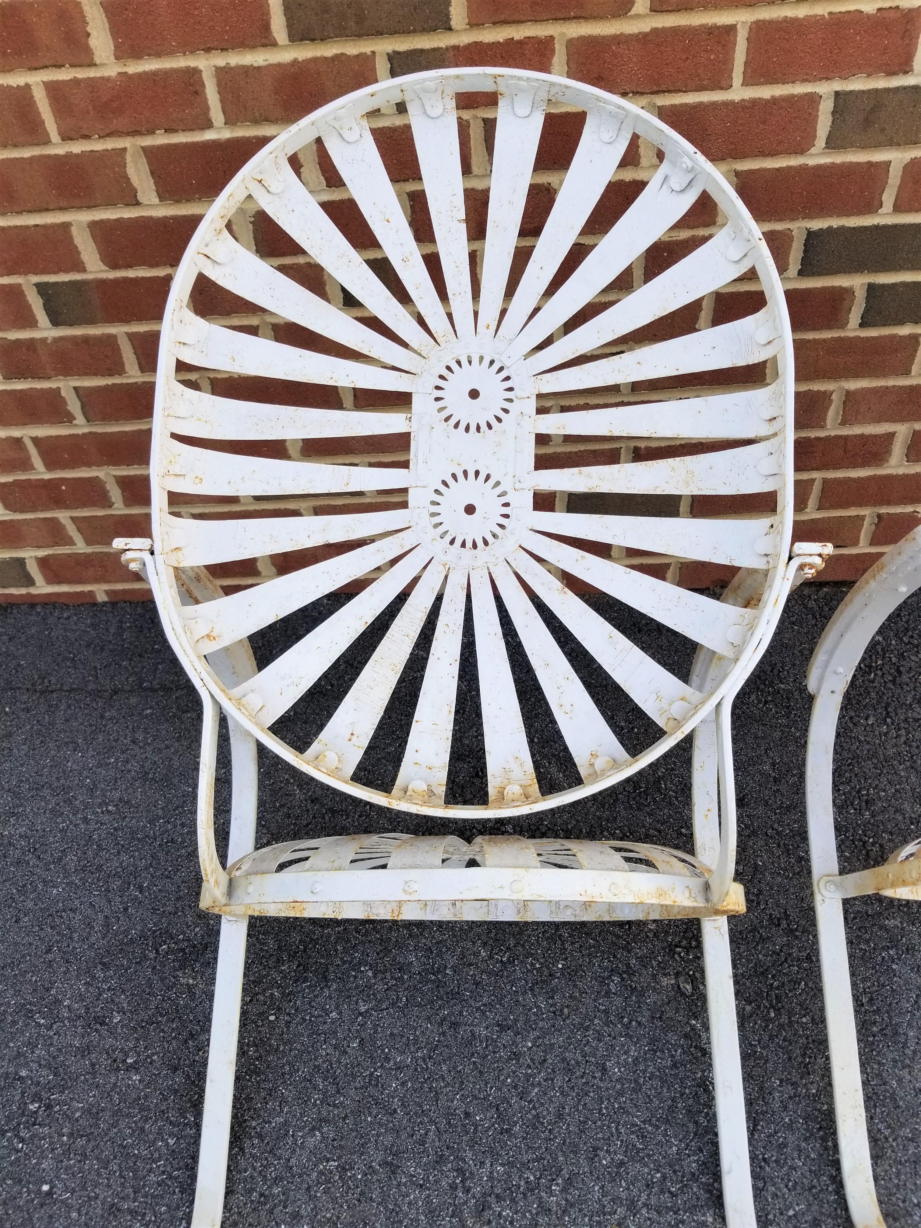 Francois Carre French Art Deco 1930s Garden Chairs  In Good Condition For Sale In New York, NY