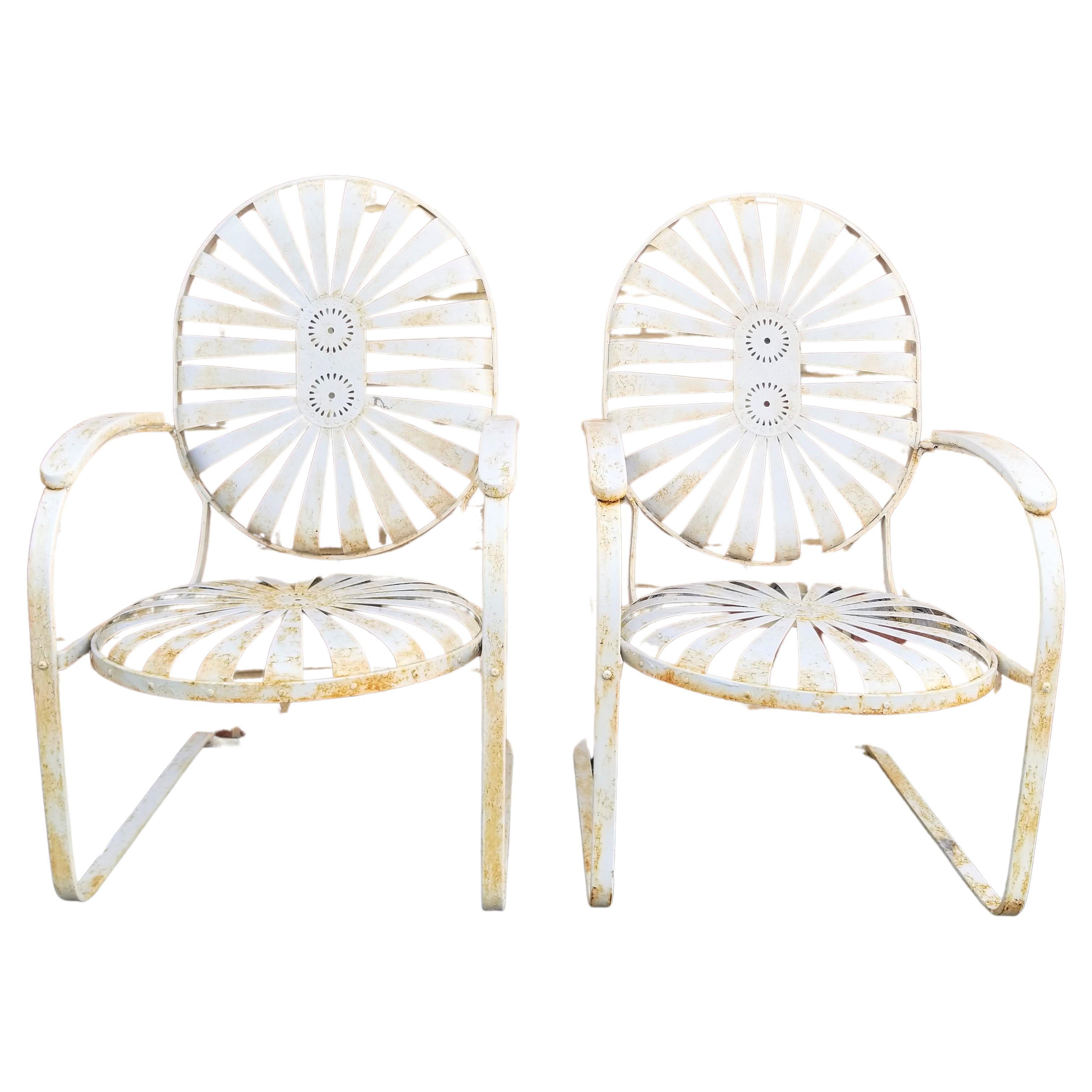 Francois Carre French Art Deco 1930s Garden Chairs  For Sale