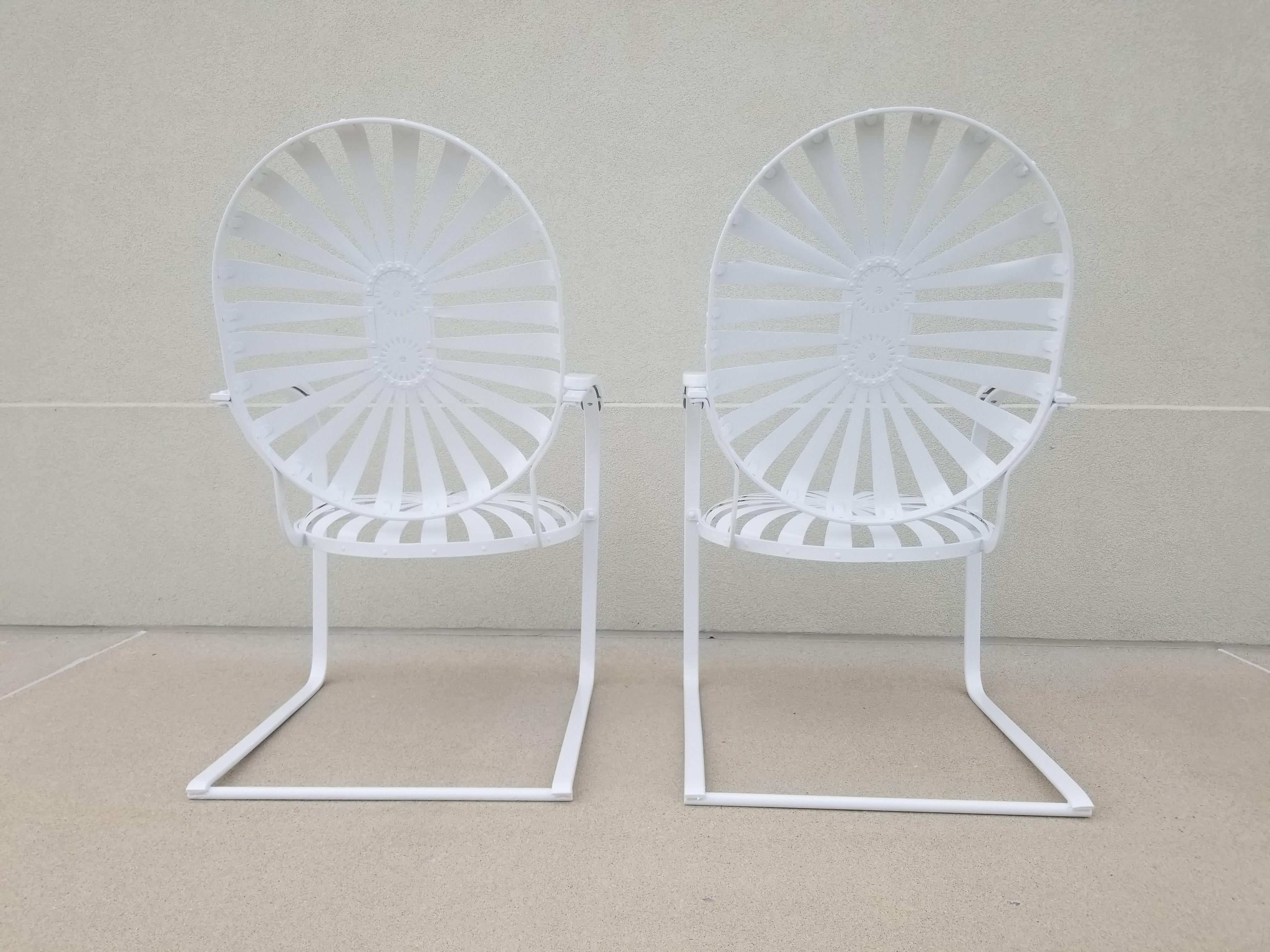 Sedie Francois A. Carre in stile Art Deco restaurate in bianco in vendita 2