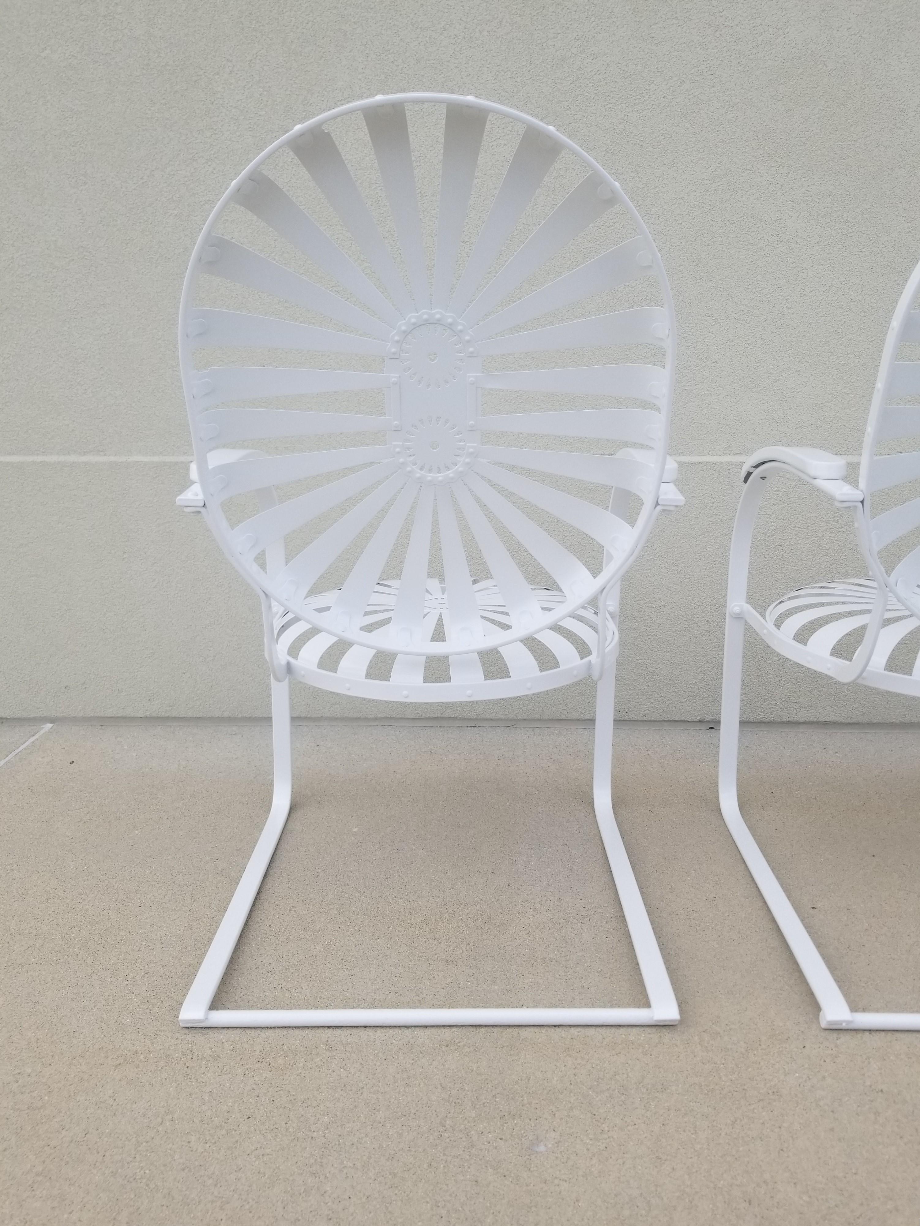 Sedie Francois A. Carre in stile Art Deco restaurate in bianco in vendita 3