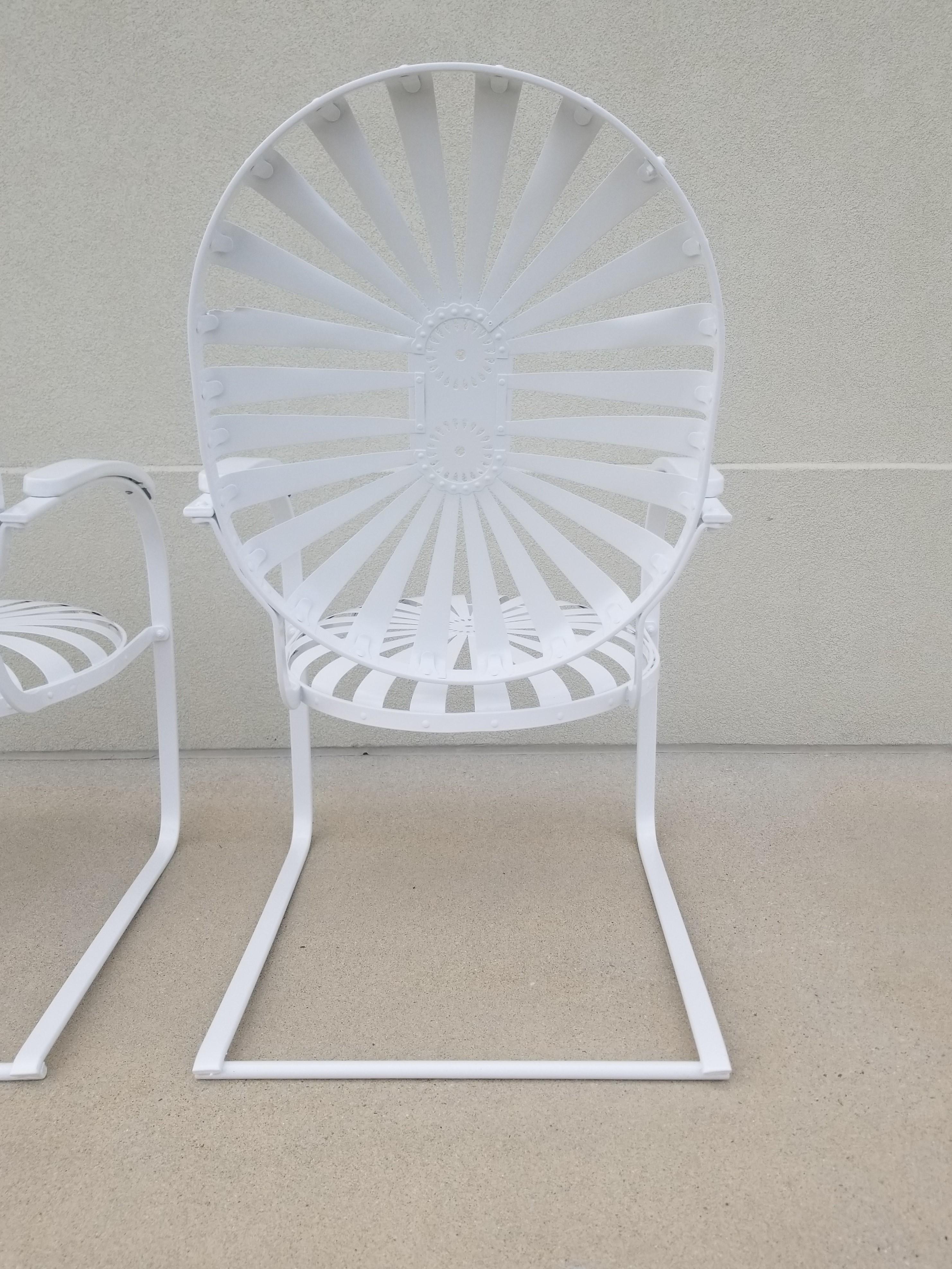 Sedie Francois A. Carre in stile Art Deco restaurate in bianco in vendita 4