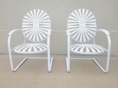 Francois Carre French Art Deco Chairs Restored in White