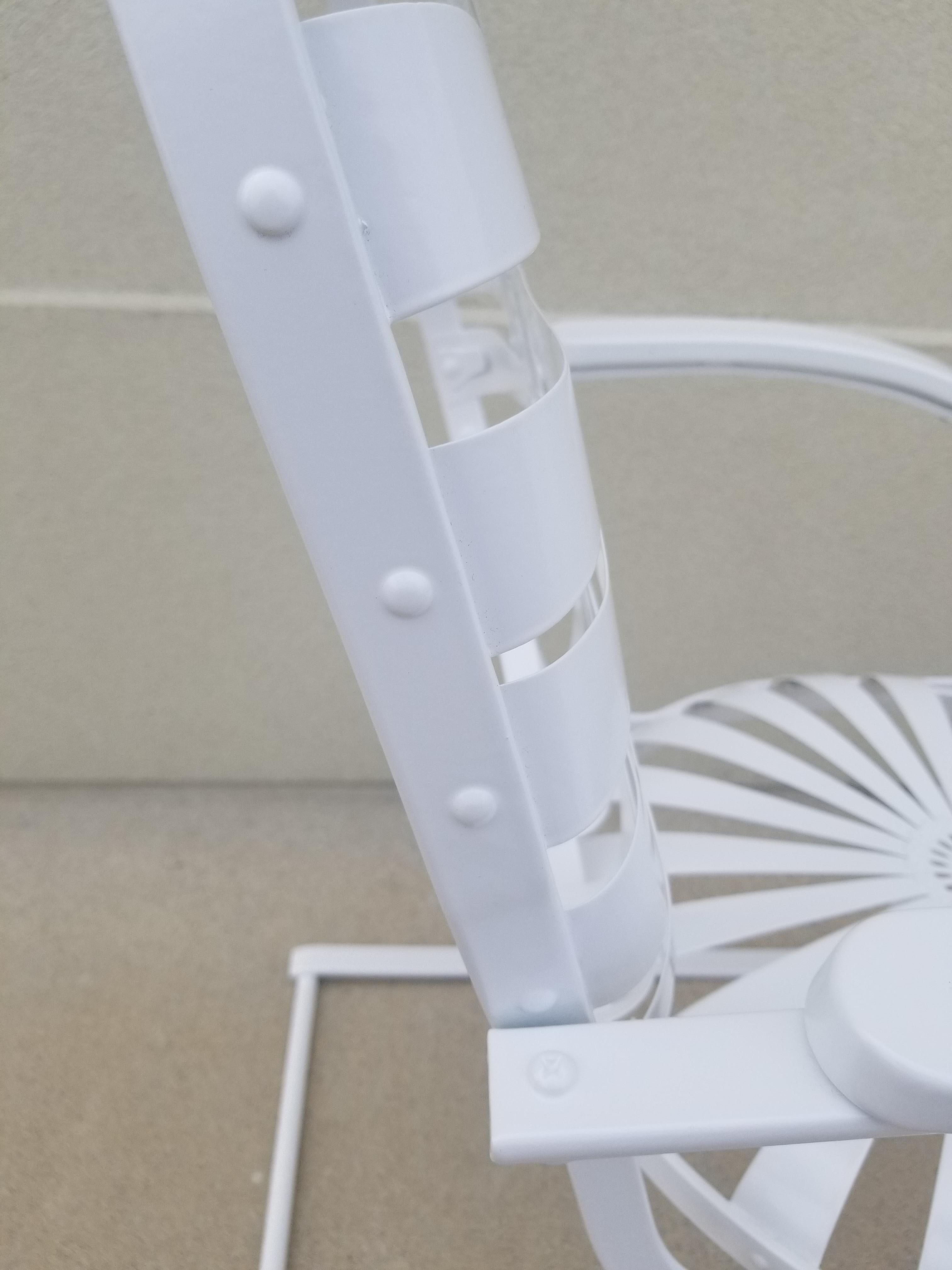 Acciaio Sedie Francois A. Carre in stile Art Deco restaurate in bianco in vendita