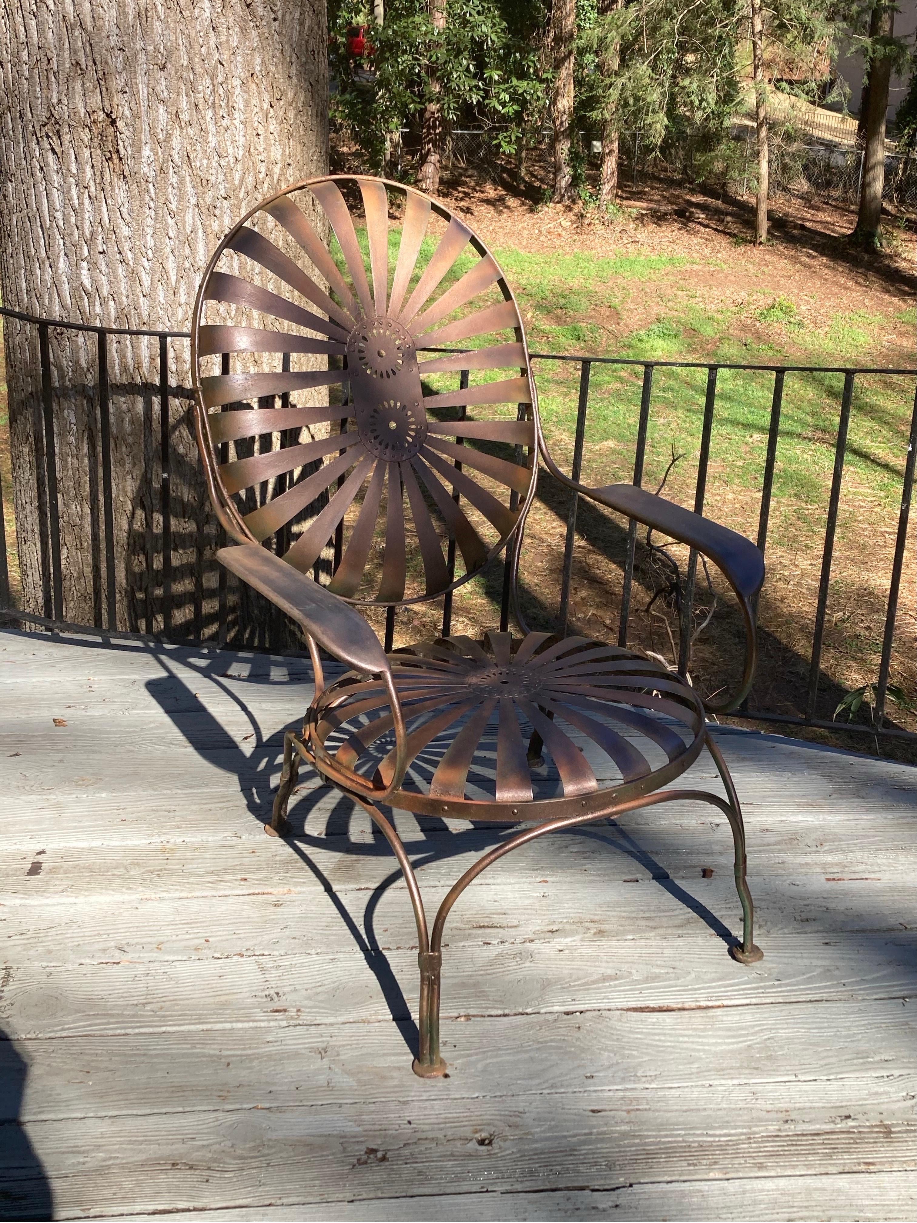 Art Deco francois carre garden chair For Sale