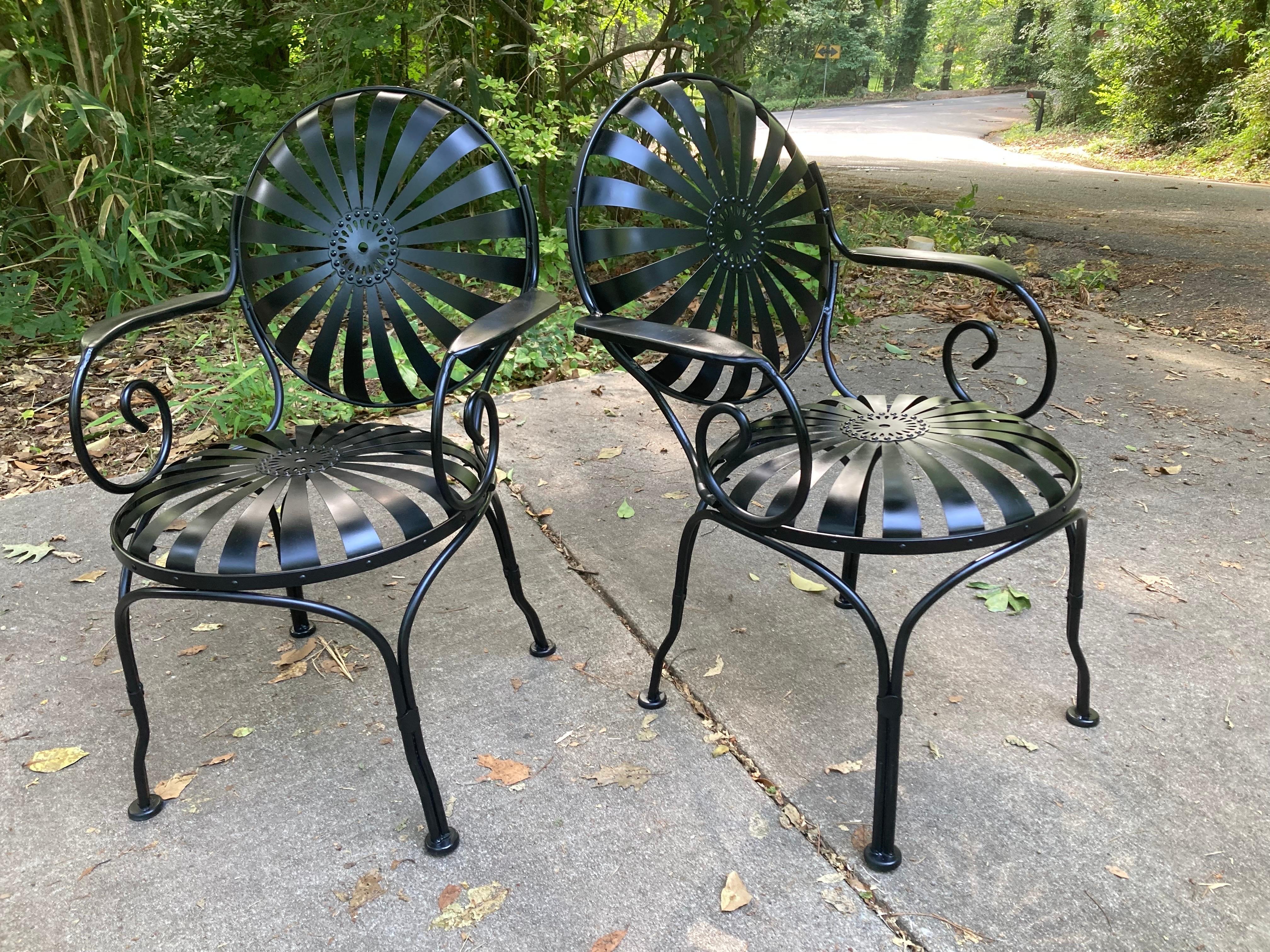 Francois Carre Garden Chairs - a pair In Good Condition For Sale In Athens, GA