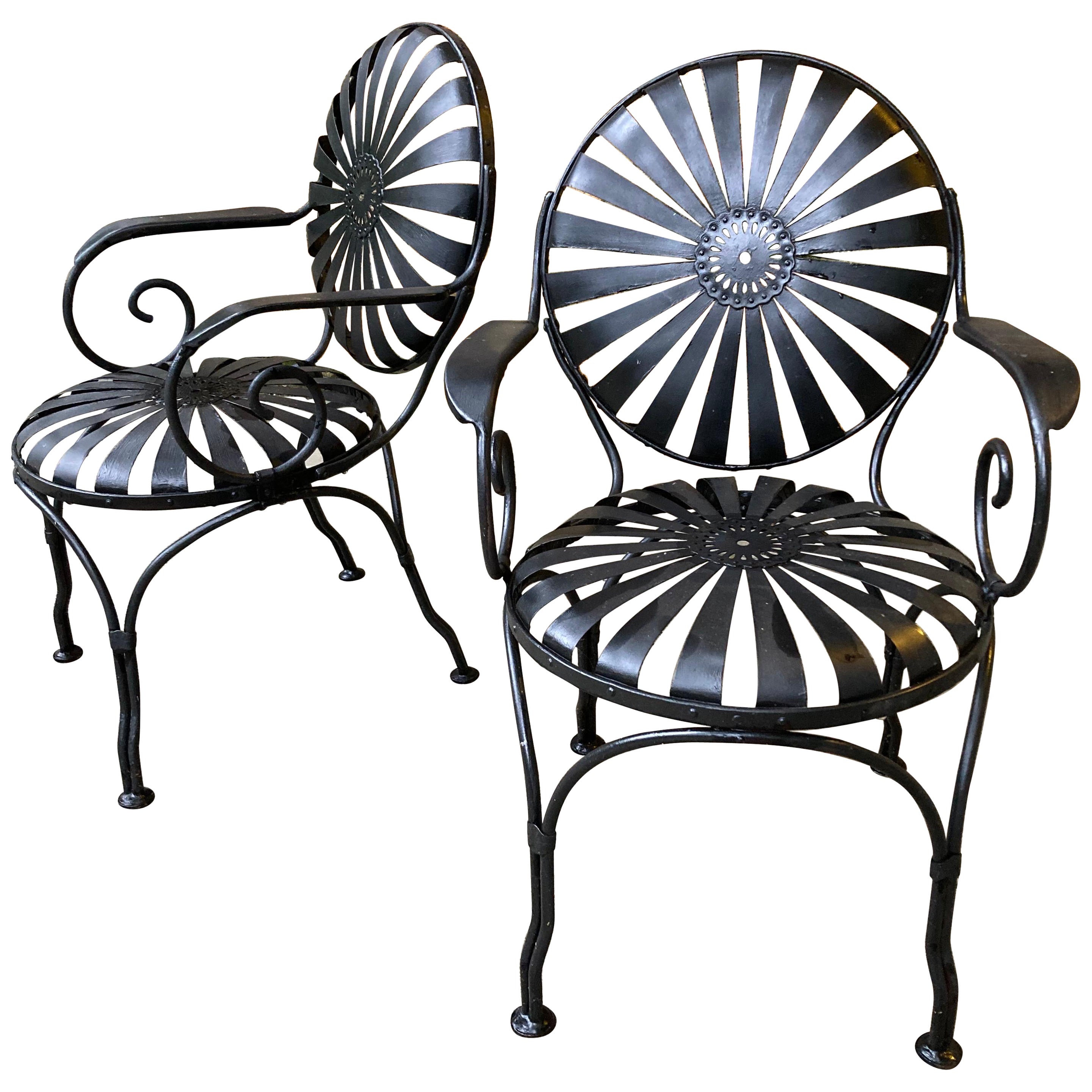 Francois Carre Garden Chairs - a pair For Sale