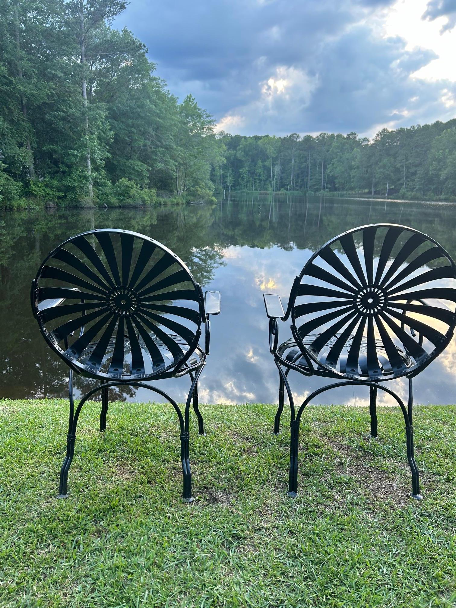 Francois Carre Garden Chairs - a Pair (fully restored) For Sale 3