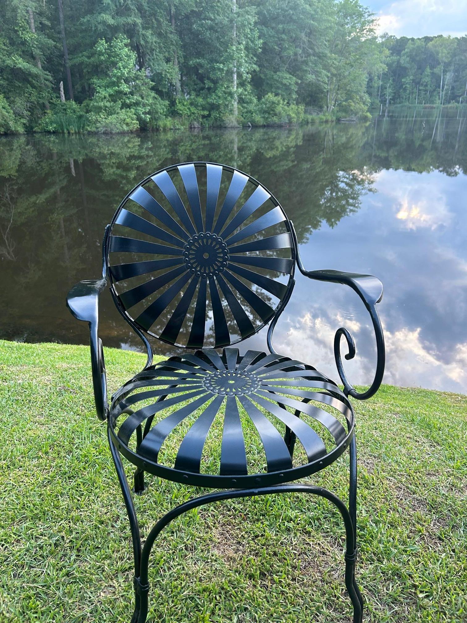 Francois Carre Garden Chairs - a Pair (fully restored) For Sale 5