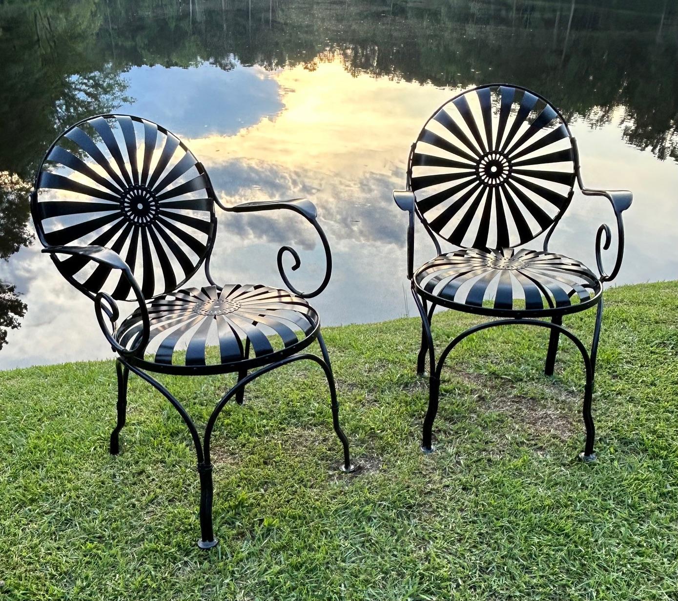 Francois Carre Garden Chairs - a Pair (fully restored) For Sale 1