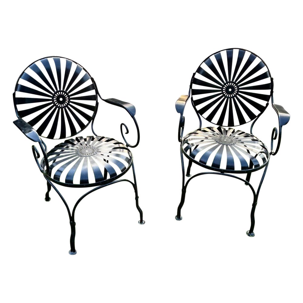 Francois Carre Garden Chairs - a Pair (fully restored) For Sale