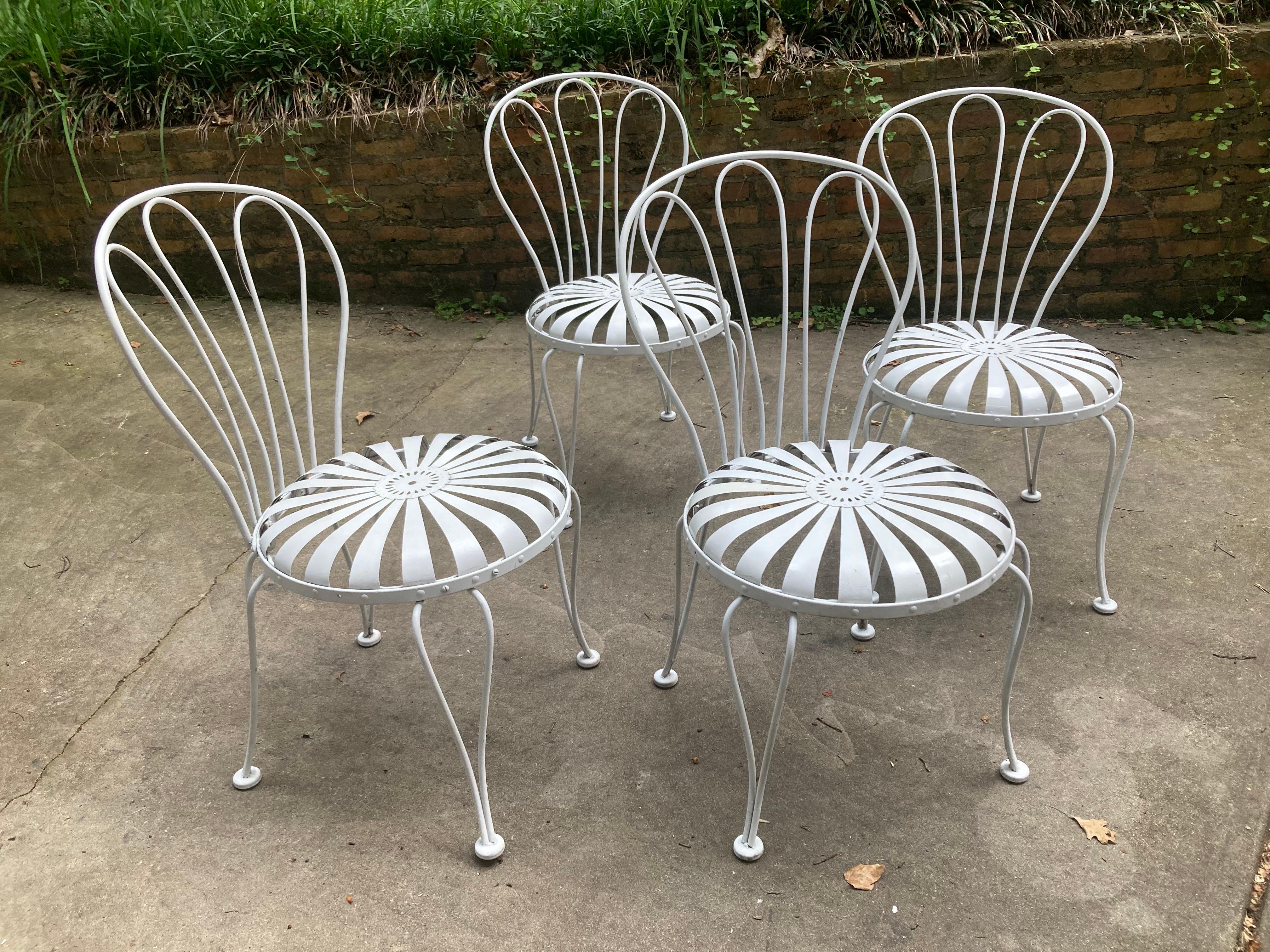 Art Deco francois carre garden chairs -
set of 4 For Sale